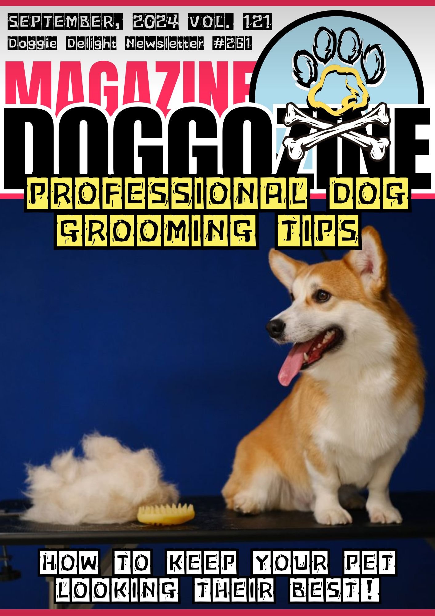 corgi on the front page for doggozila magazine