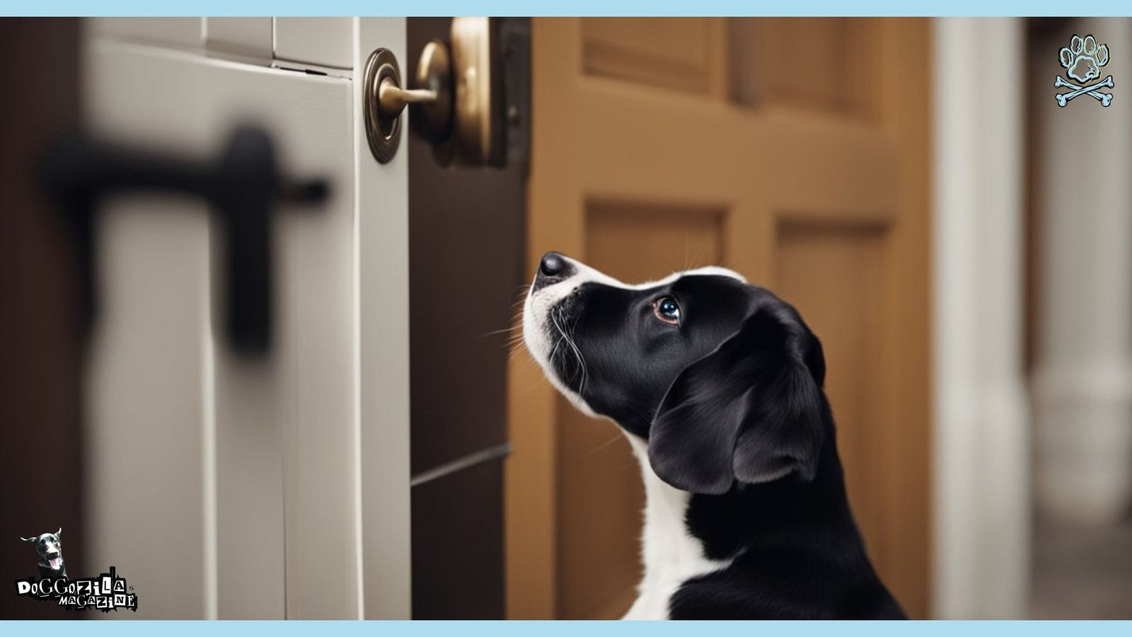 dog looking at the door