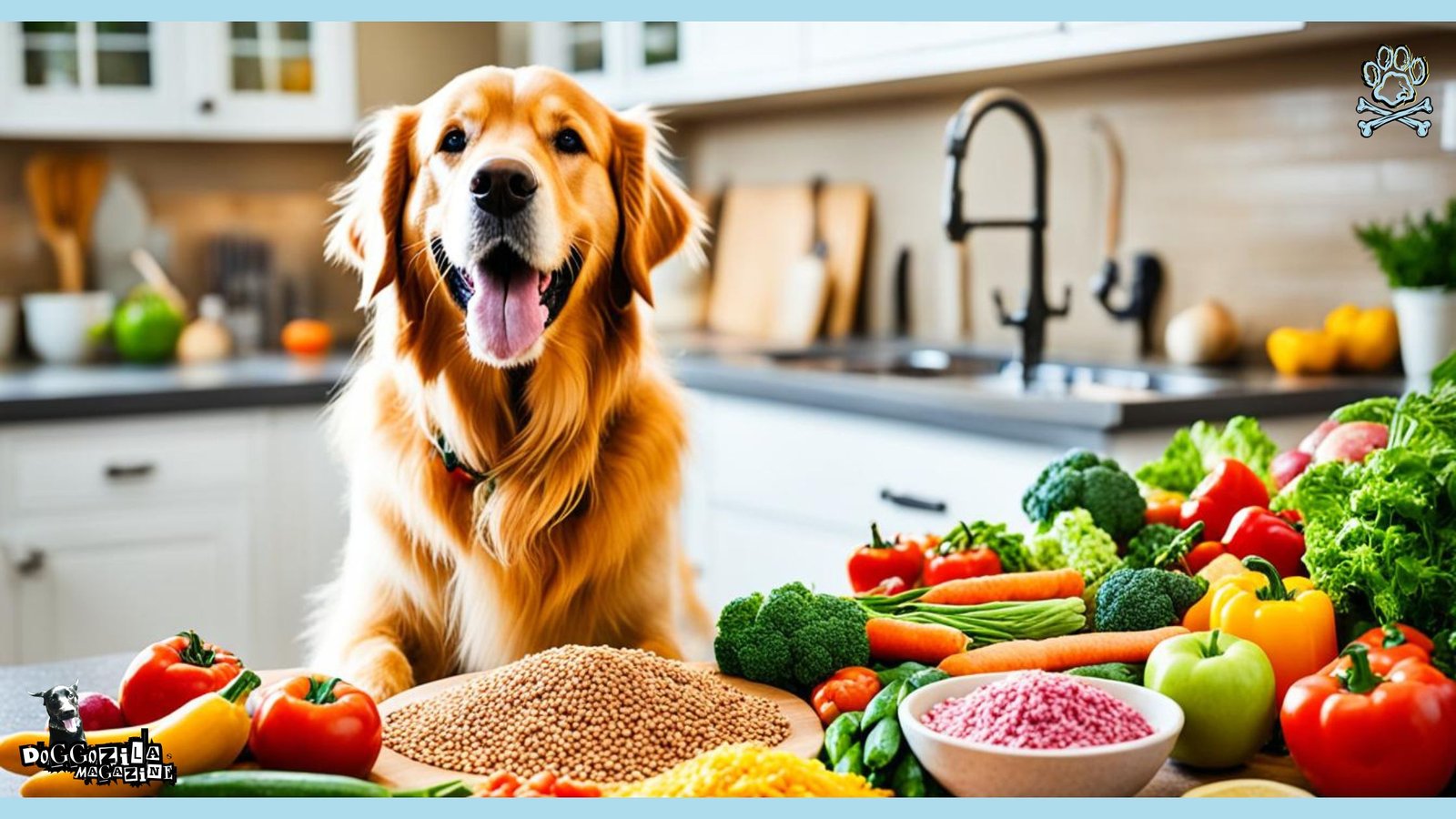 golden retriever as a cook master