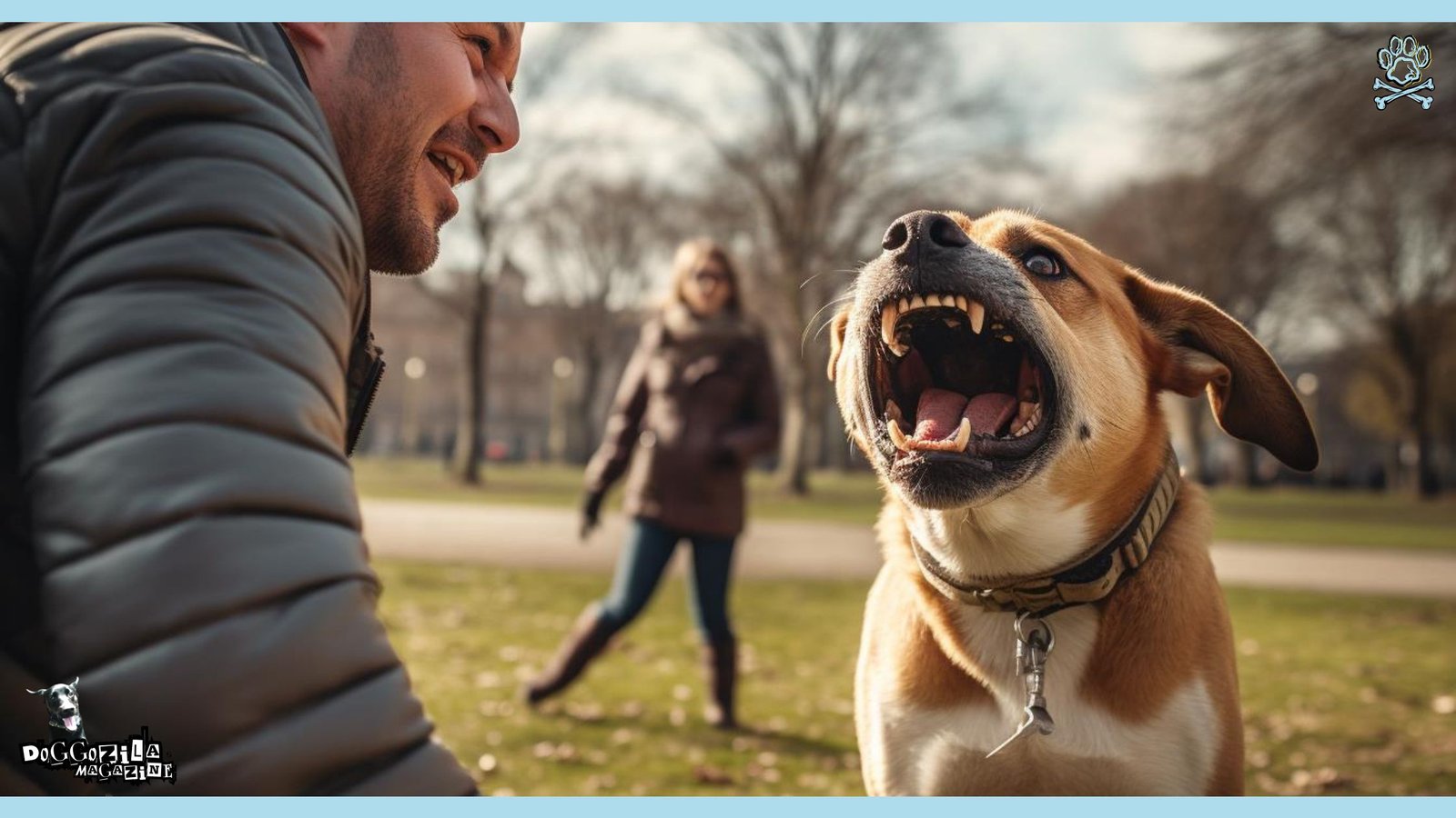 the dog is talking to his human