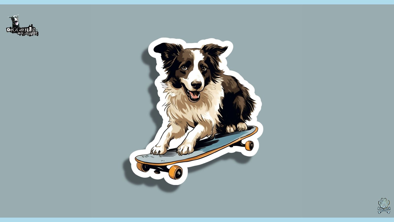 cool pup on a board-sticker