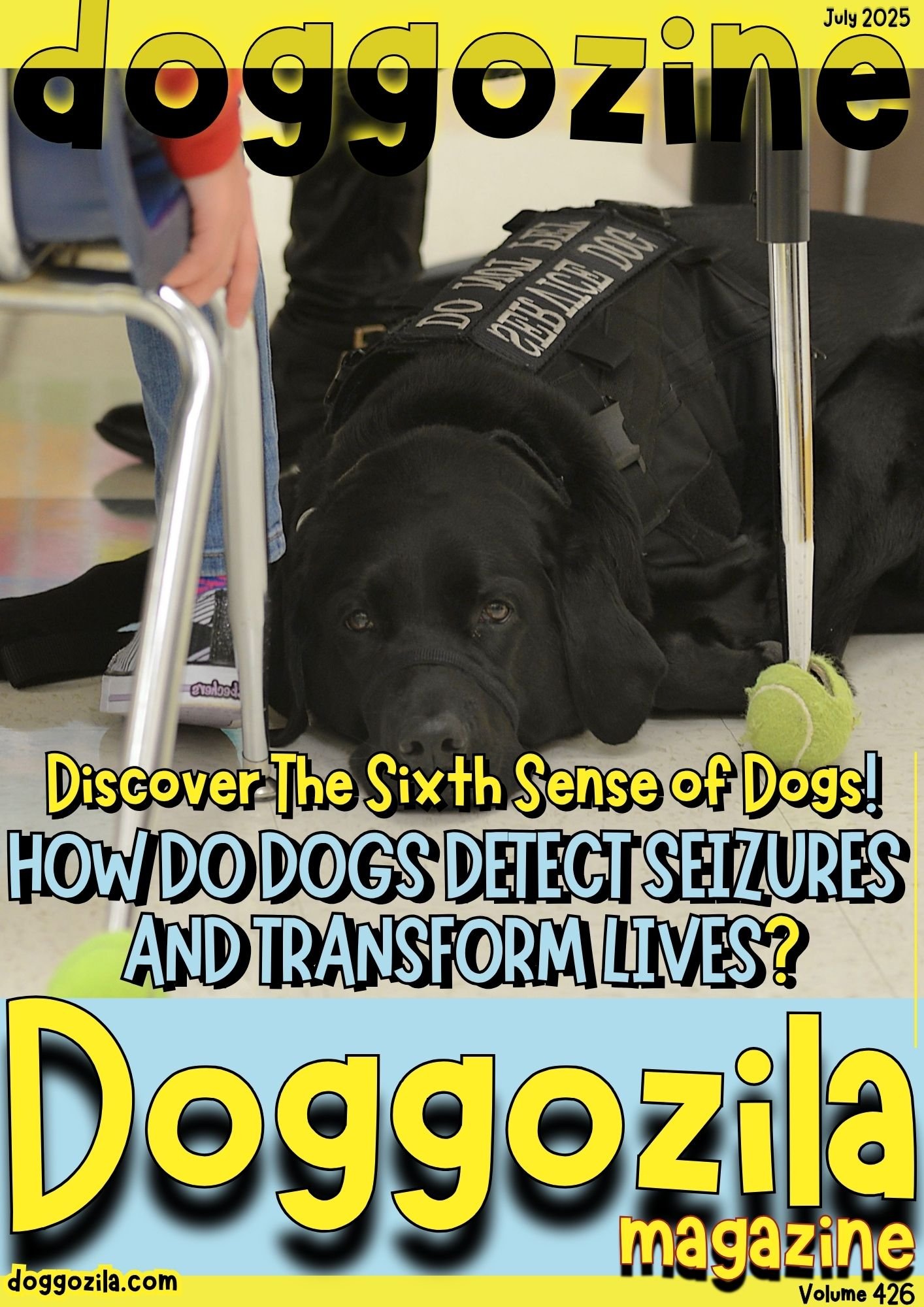 Cover Design for the Dog Magazine Doggozila about How Do Dogs Detect Seizures and Transform Lives Cover Design for Doggozila Magazine Volume 426