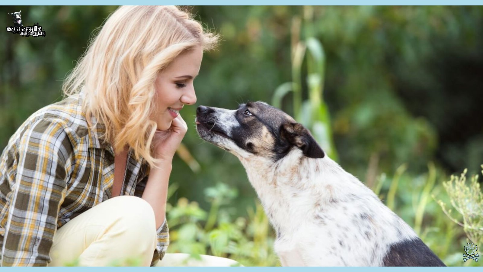 dog kissing a woman on the lips