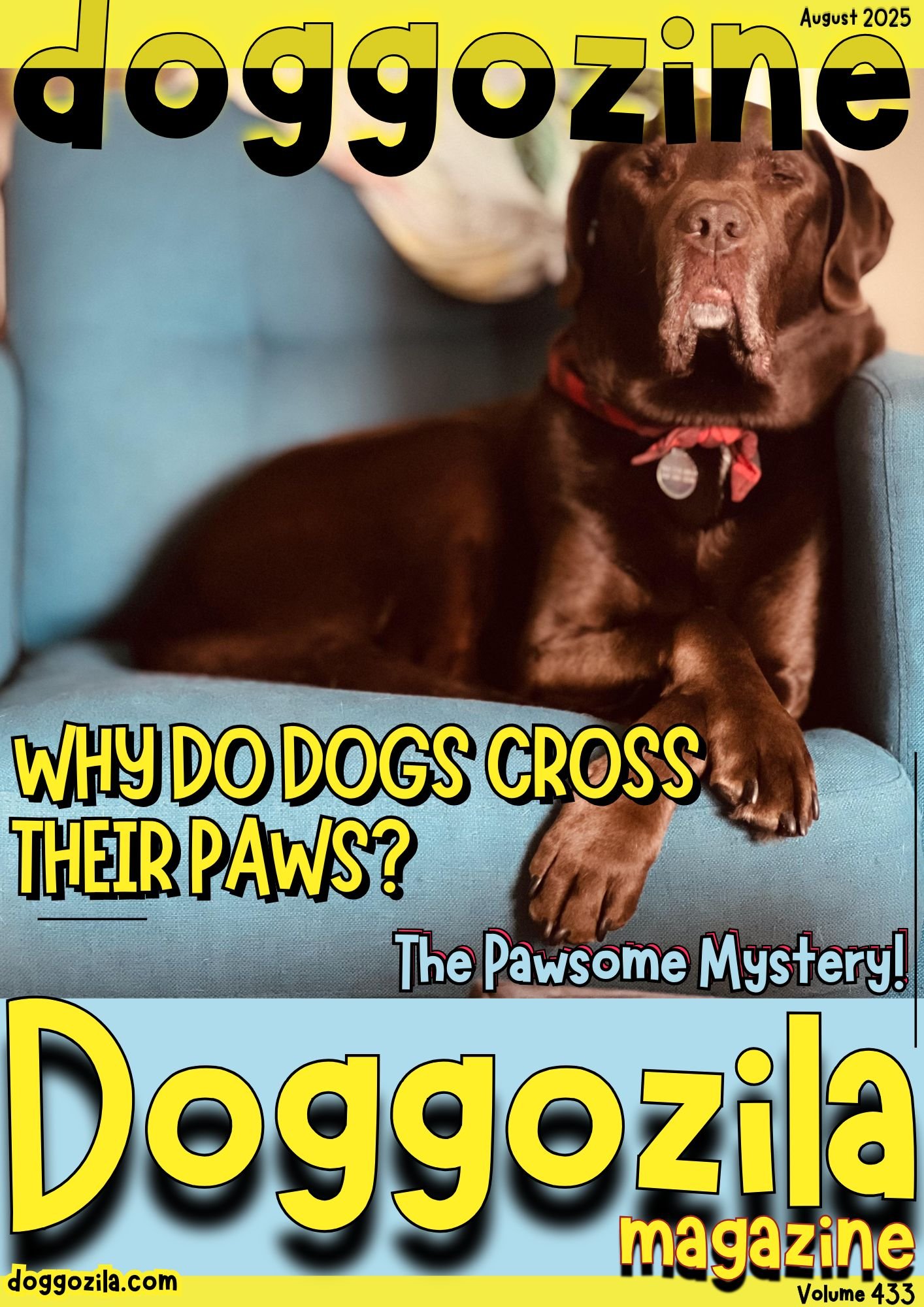 Cover Design for Doggozila Magazine Volume 433 of dog magazines
