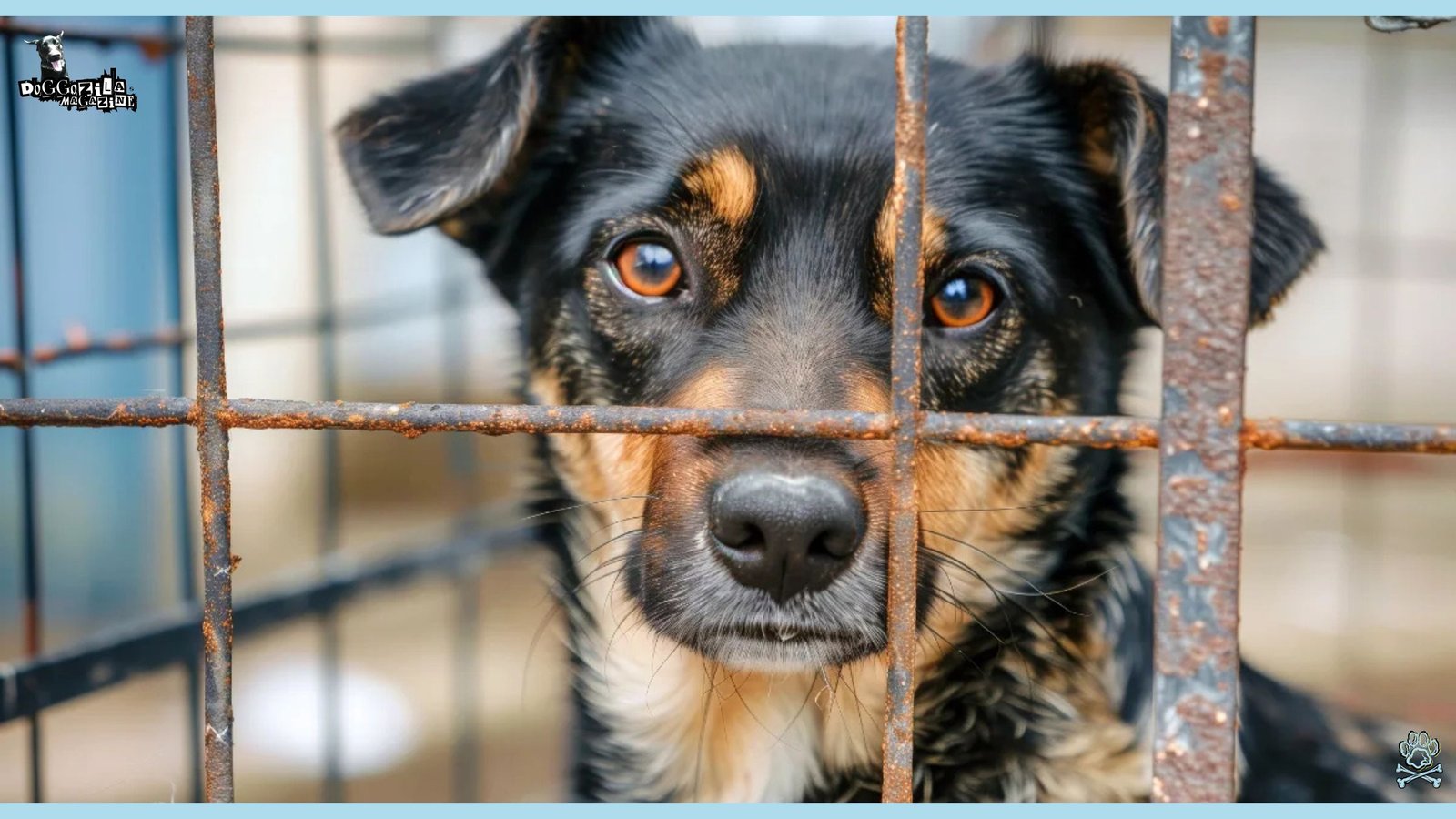 sad puppy in dog shelter