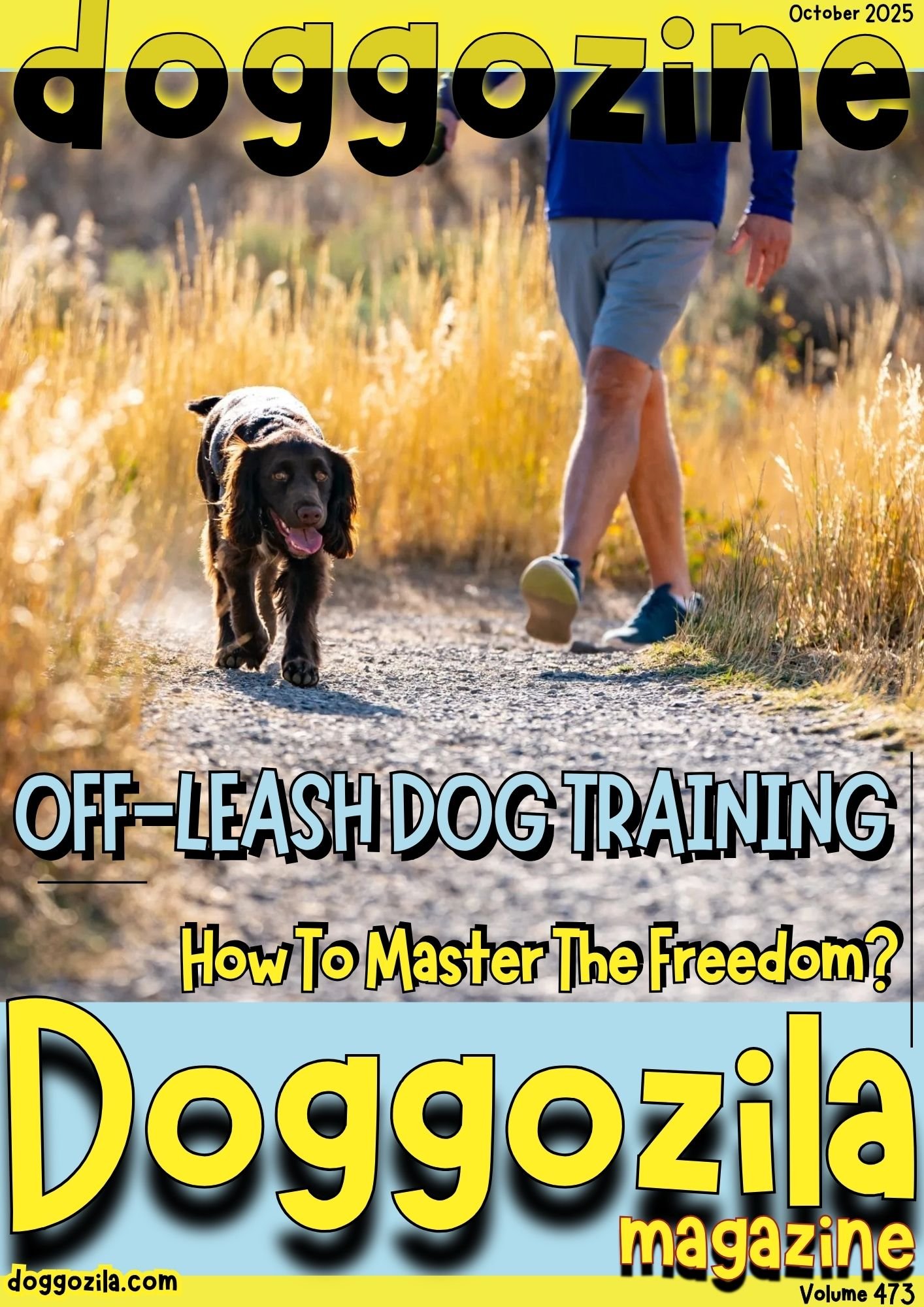 Cover Design for the Dog Magazine Doggozila about Off-Leash Dog Training Cover Design for Doggozila Magazine Volume 473