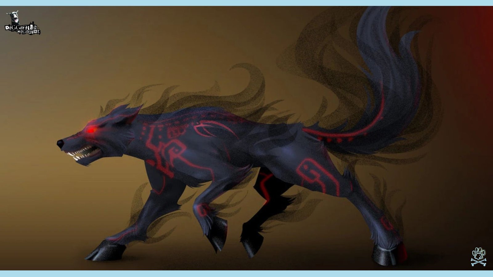 black dog specters and shadow dog figure