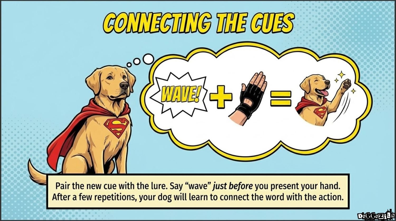 dog is connecting the training cues