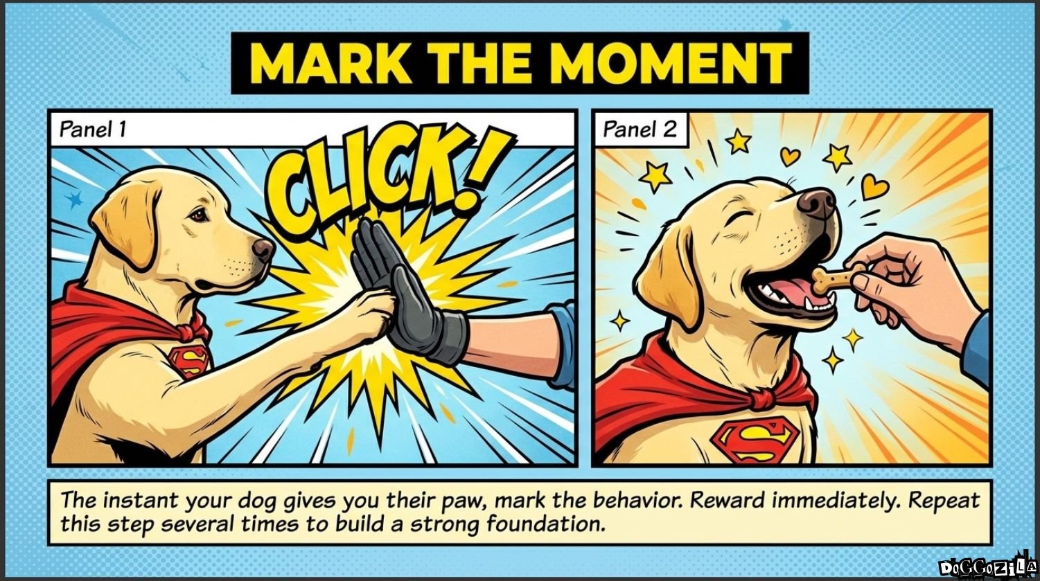 give your dog a reward after successful cue