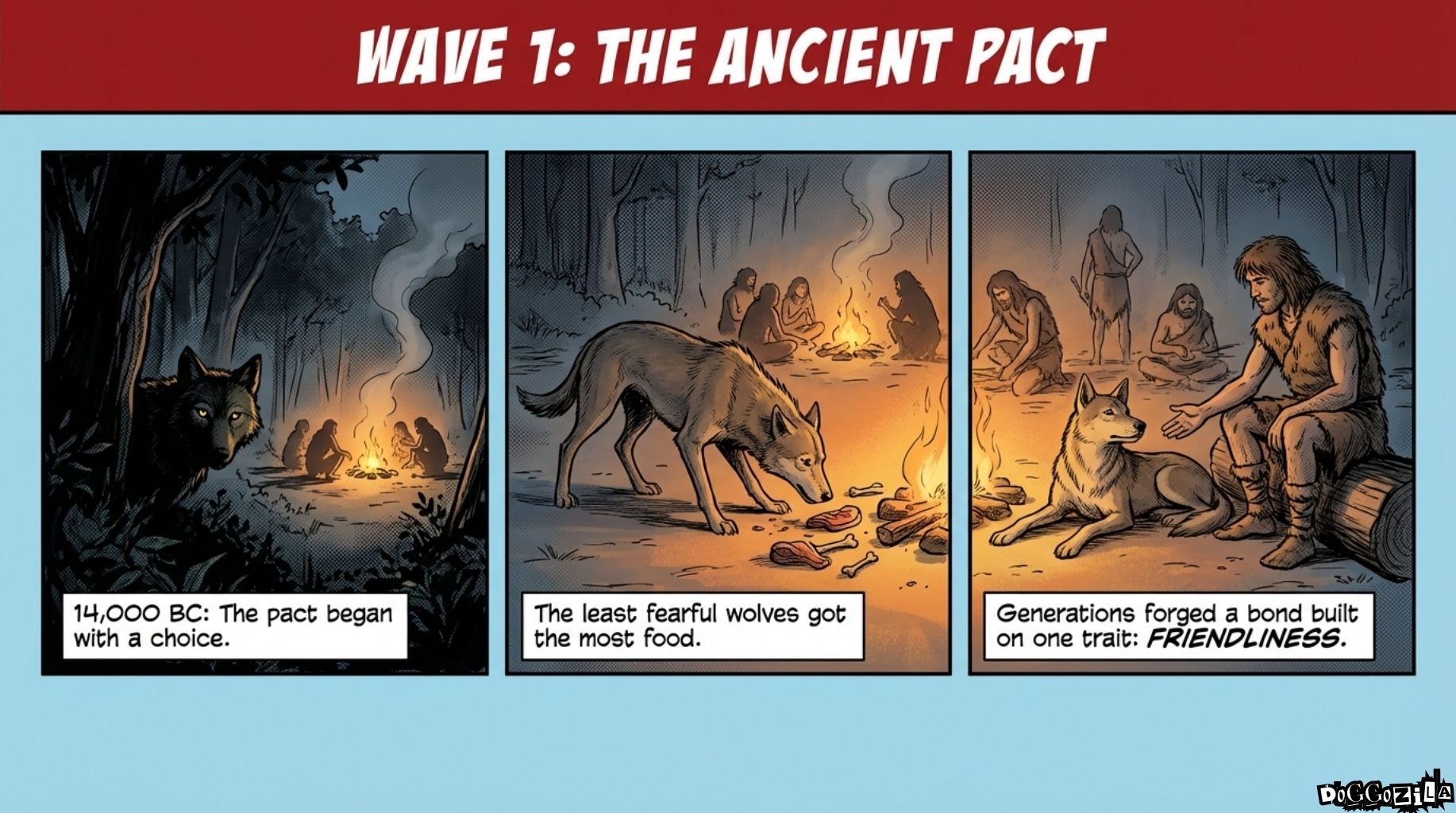 first wave of dog evolution is the pact with the humans