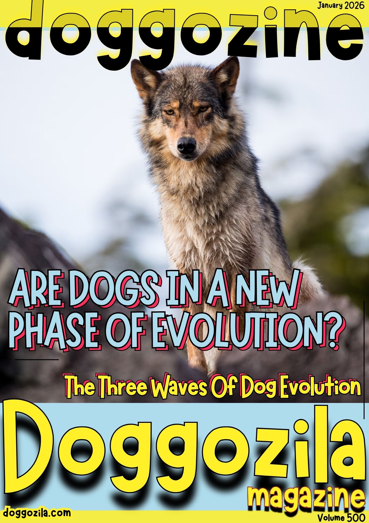 Cover Design for Doggozila Magazine Volume 500