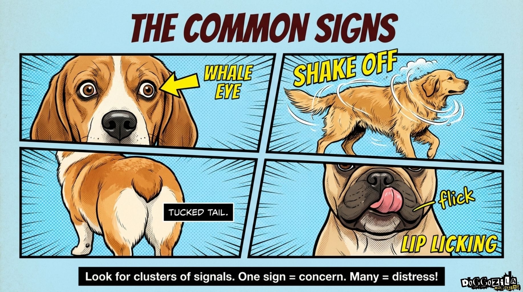 the common signs of distress in dogs