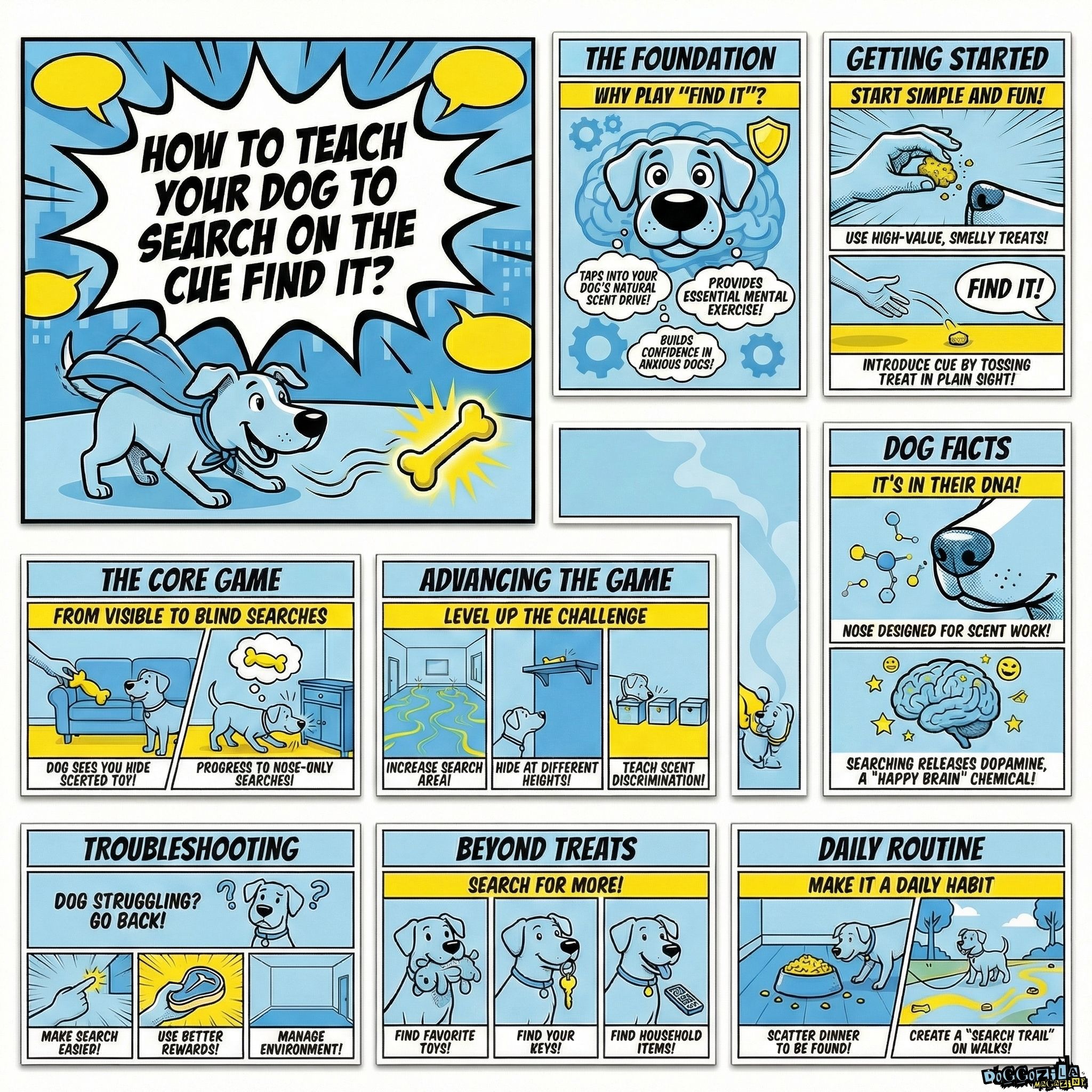 How to train your dog to search