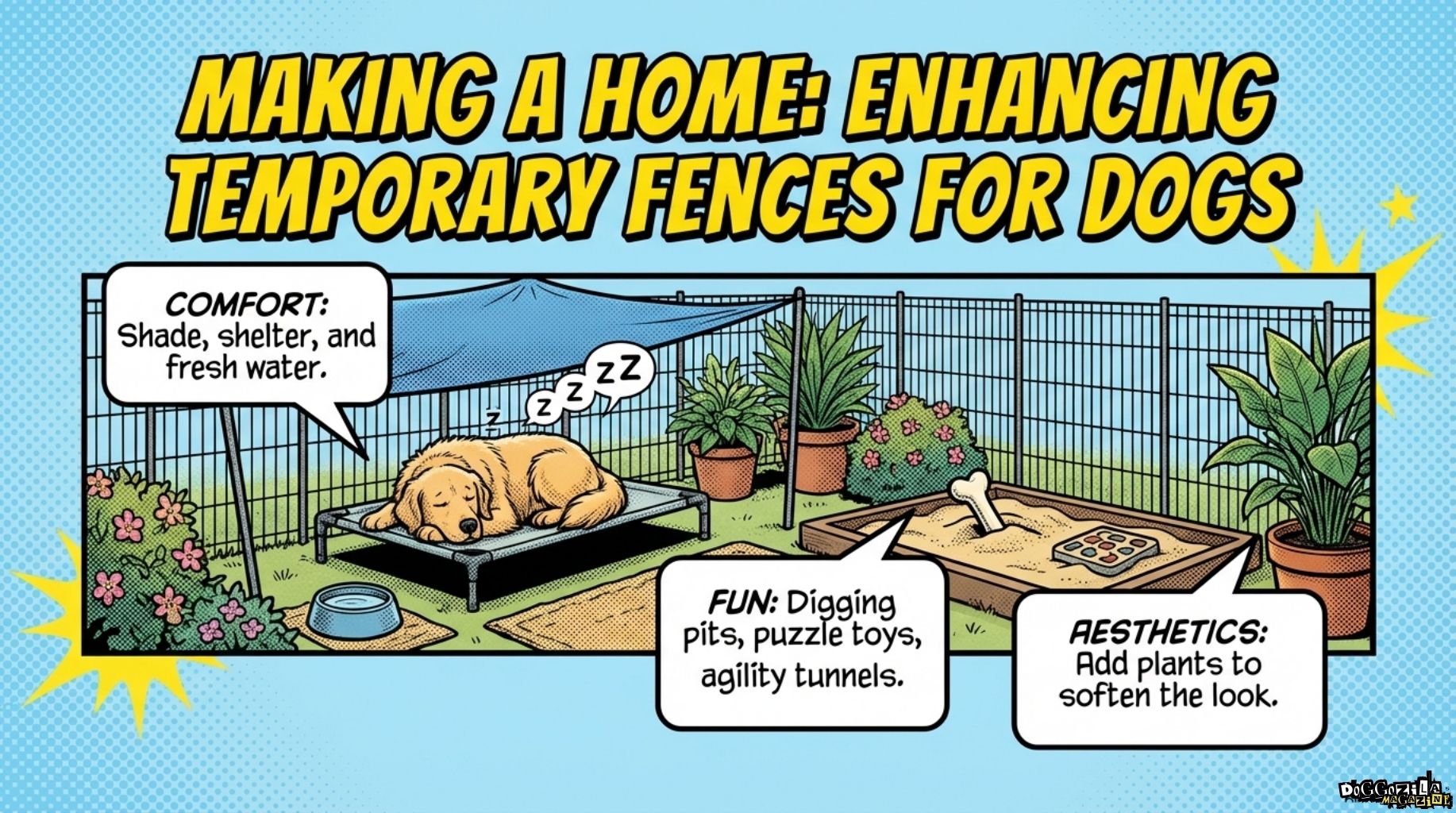 make comfy and safe place for your dog everywhere