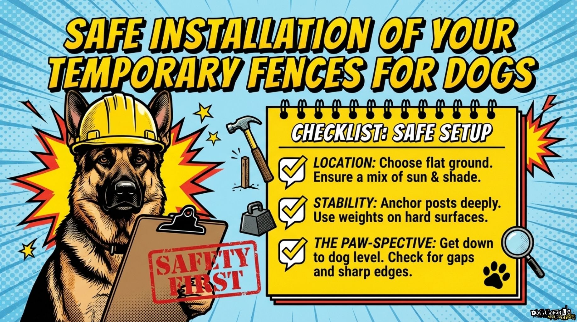 how to install the temporary fences for dogs