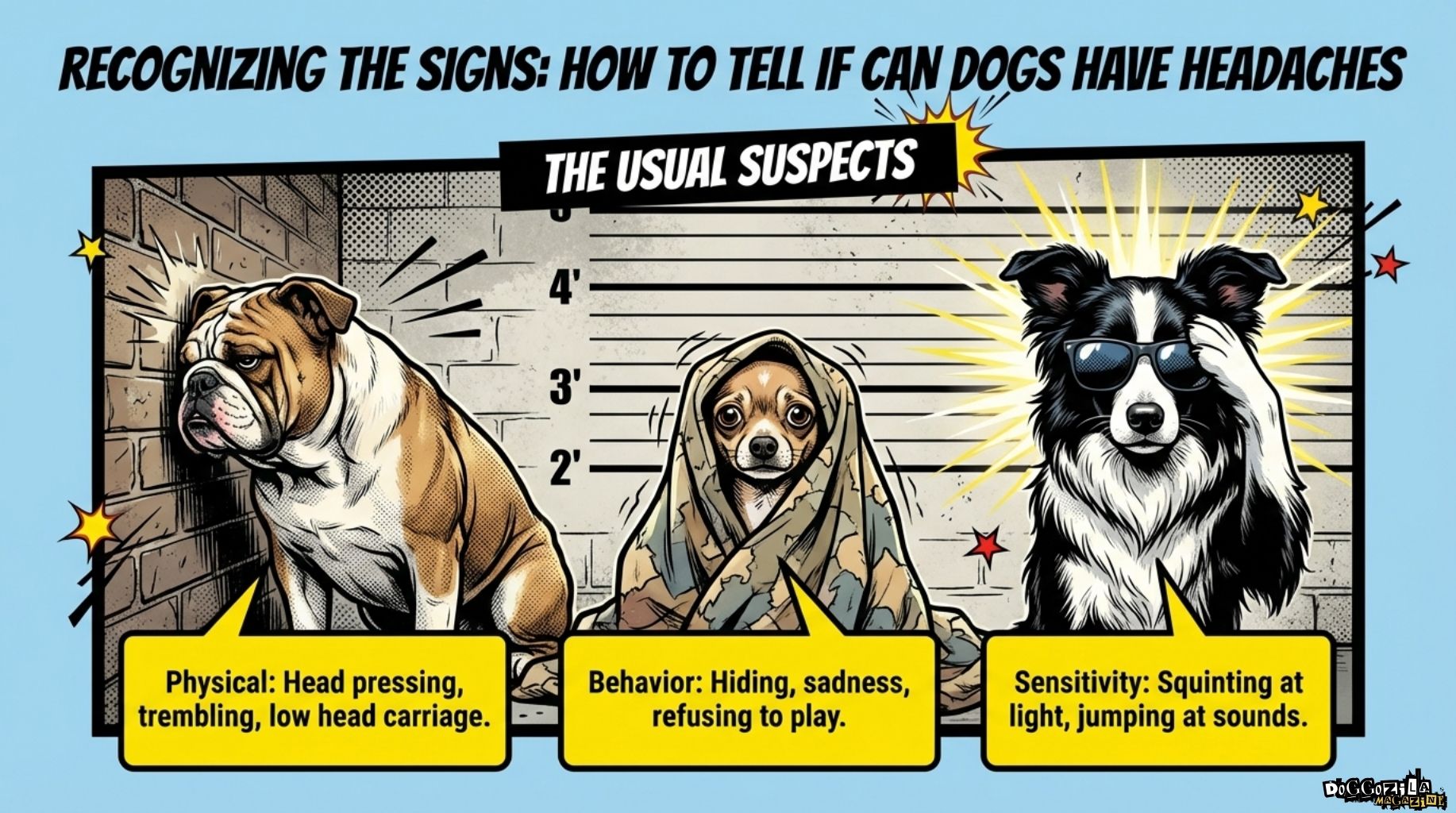 the usual suspects and signs to recognize of pain in your dog's head