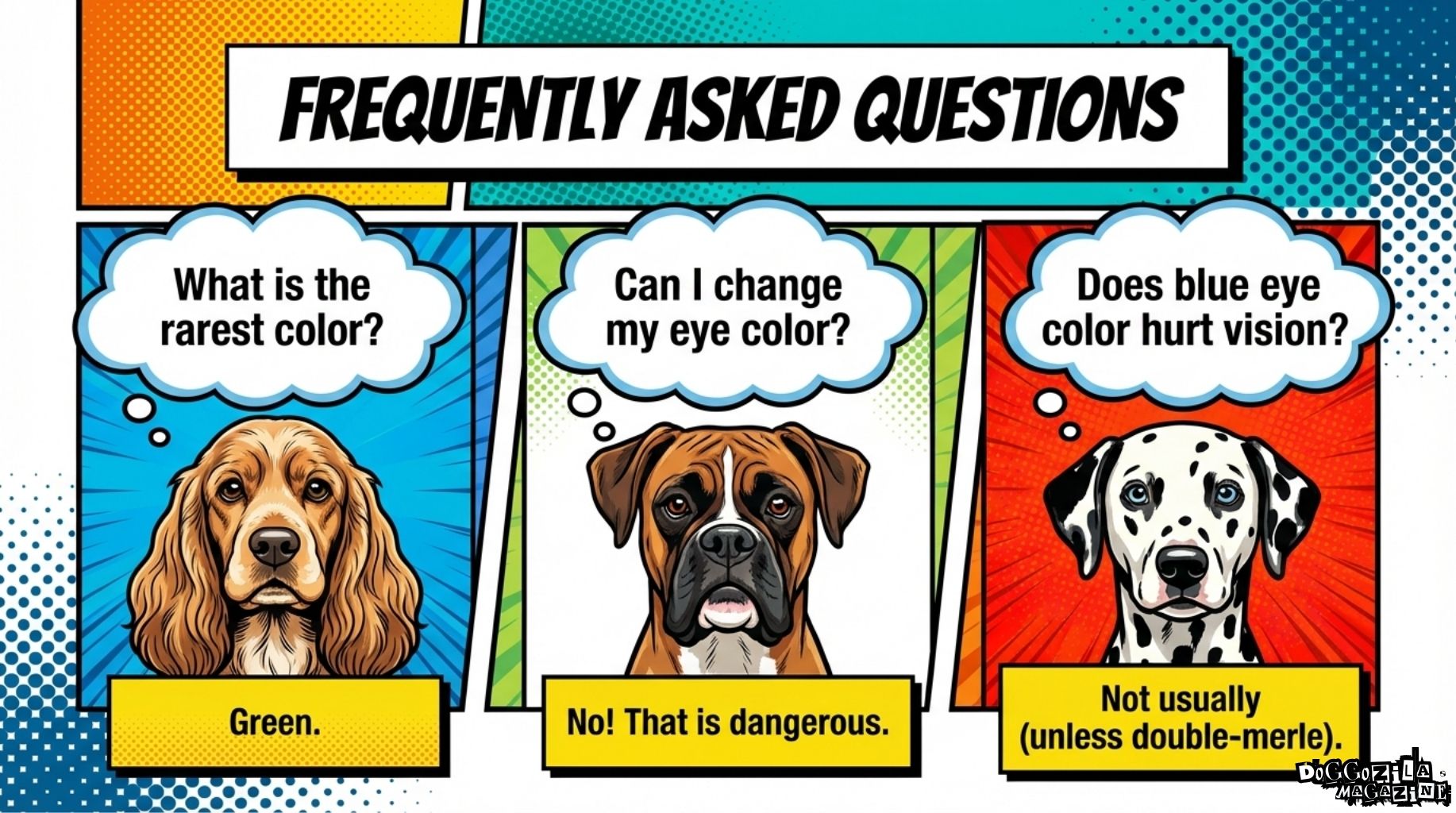 frequently asked question about dog eye colors