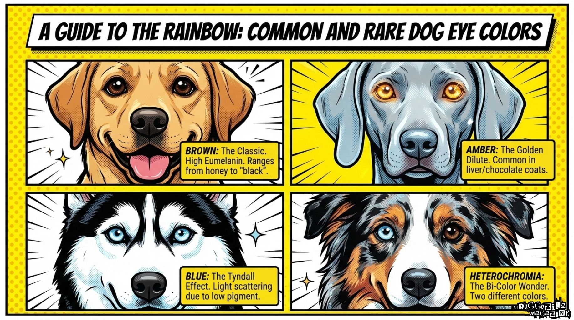 common and rare dog eye colors
