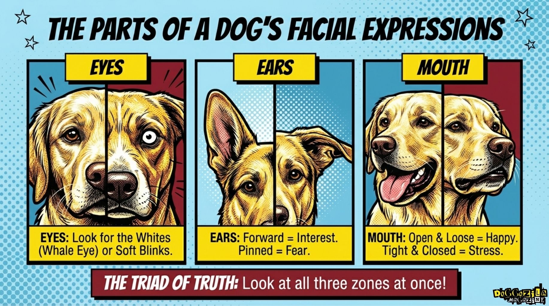 the anatomy of a dog's facial expressions