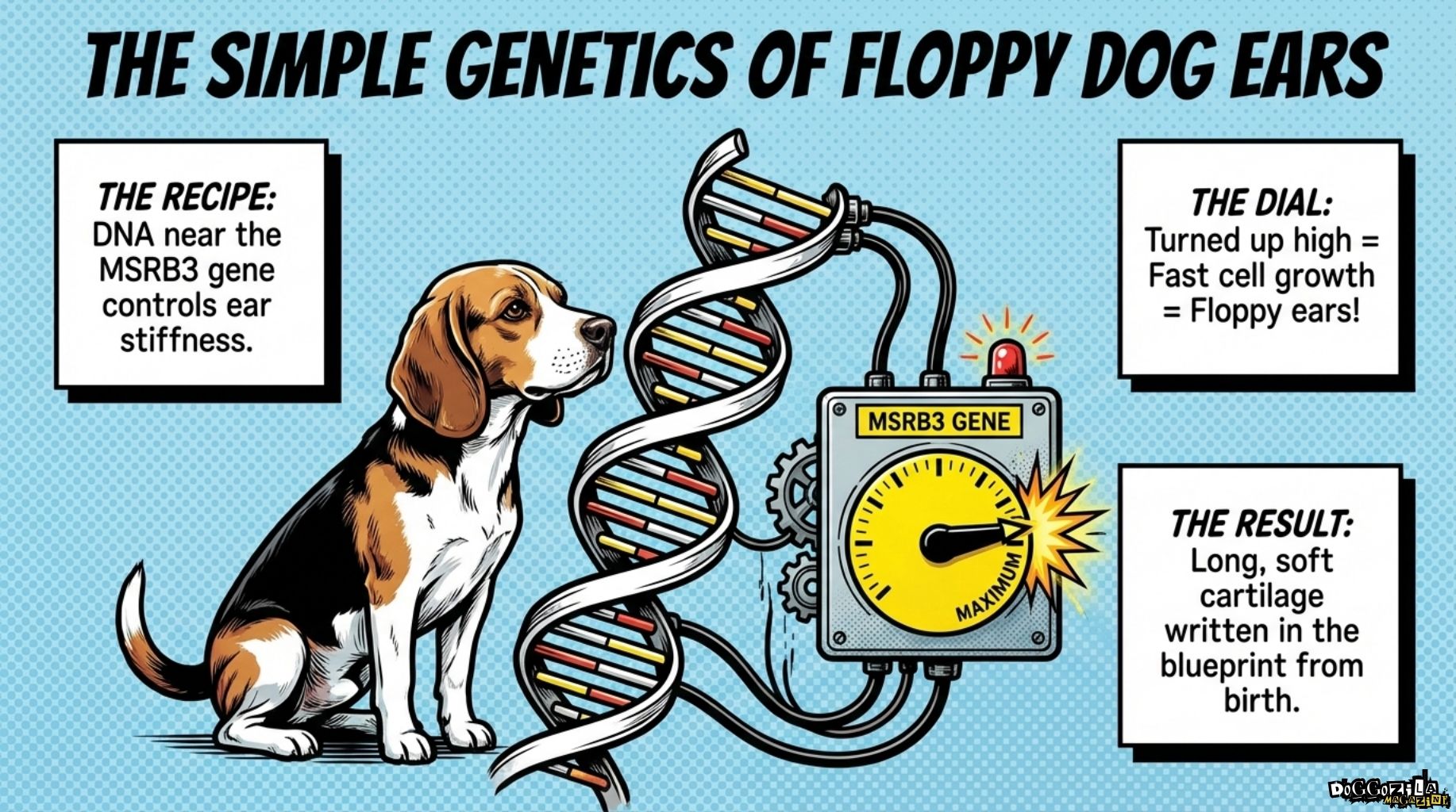 genetics of dogs with big ears