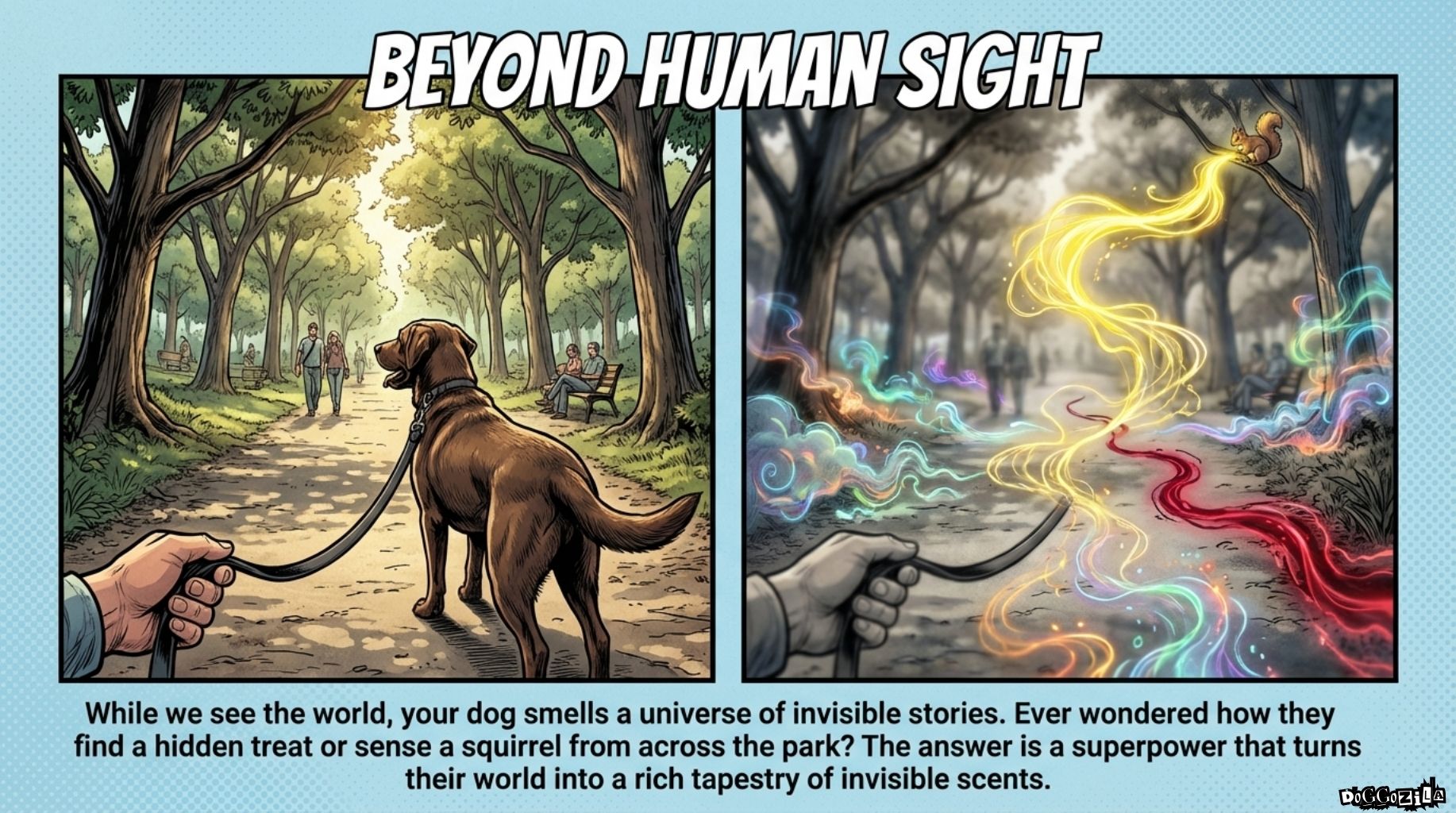 how far can dogs smell-beyond human sight