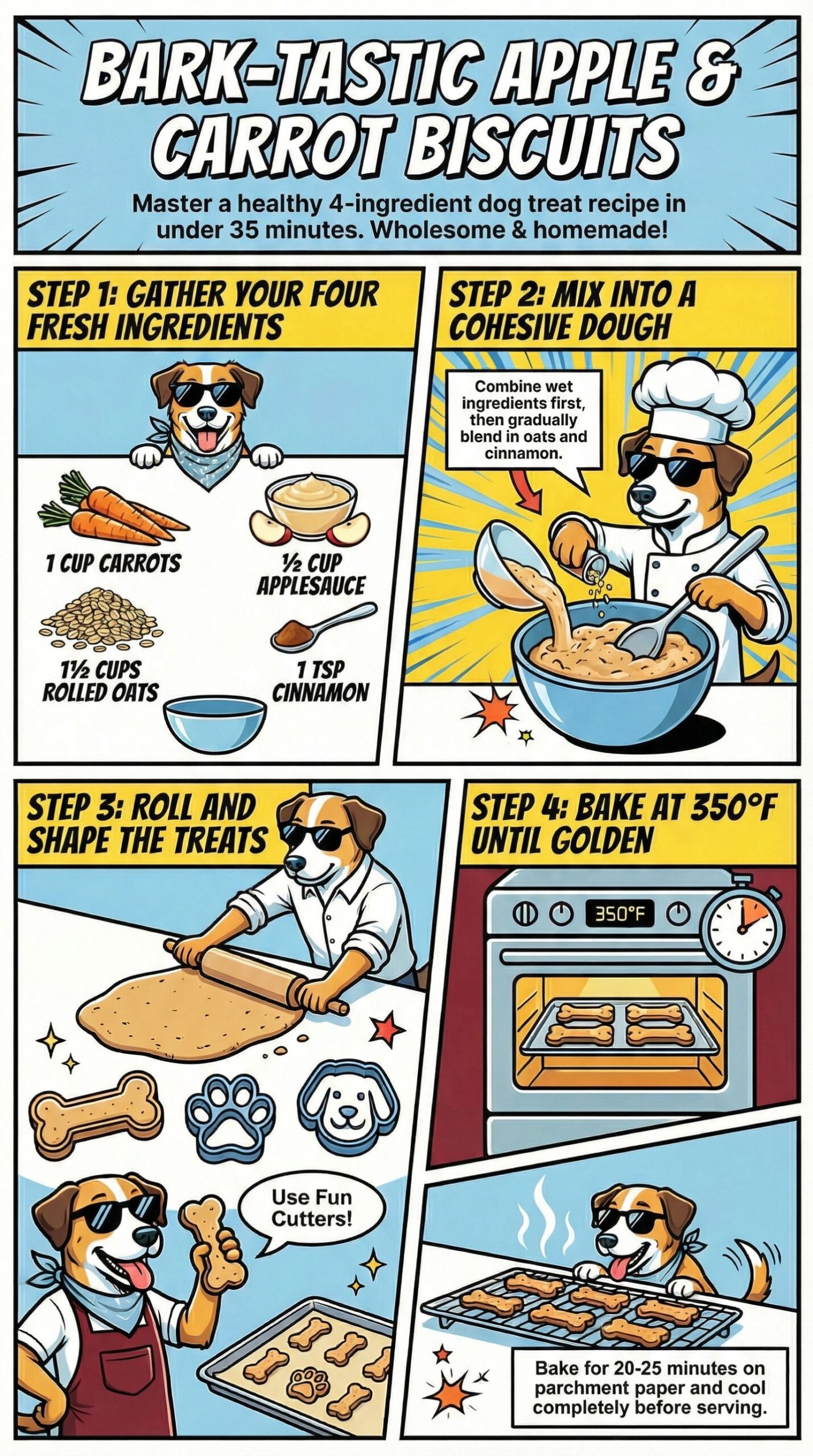 Dog Chef Cookbook recipes - apple and carrot biscuits recipe