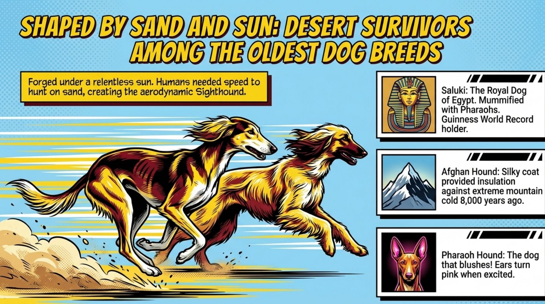 saluki, afghan hound and Pharaoh hound