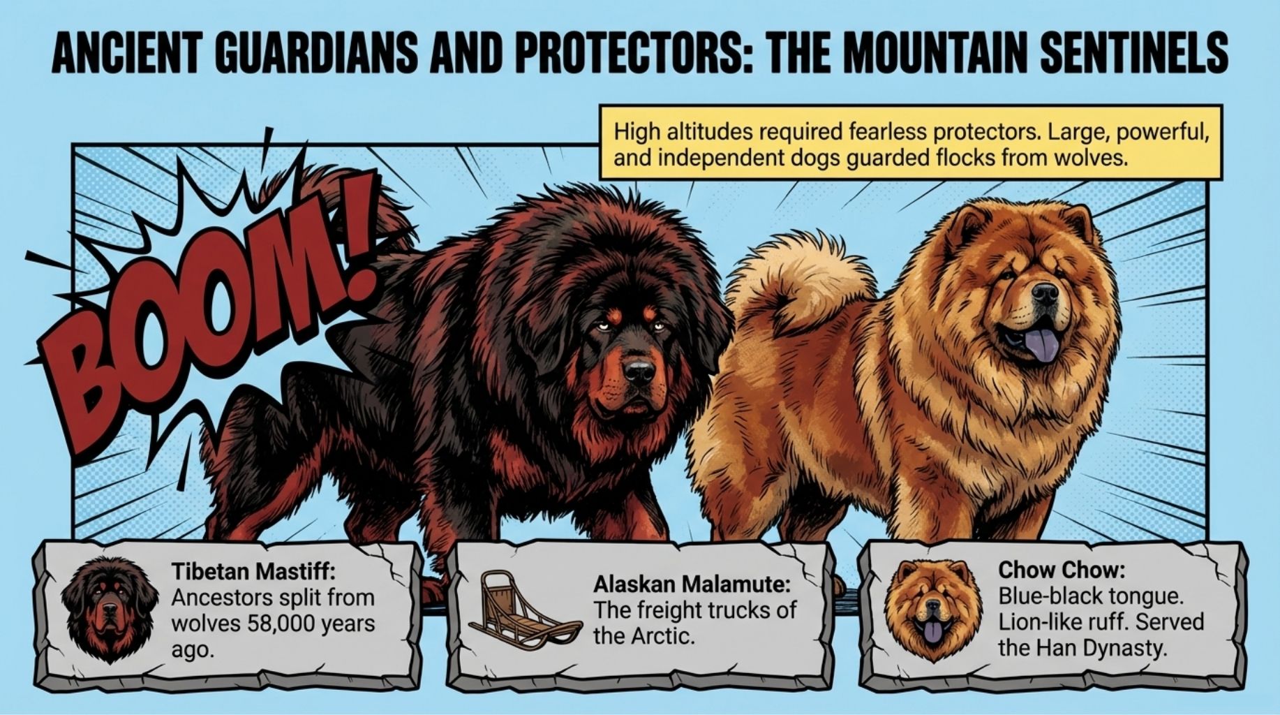 Mastiff, Malamute and Chow Chow