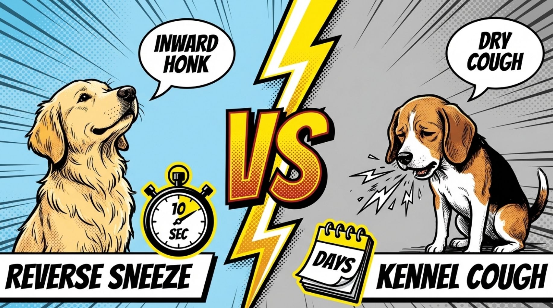 how to distinguish between kennel cough versus reverse sneeze