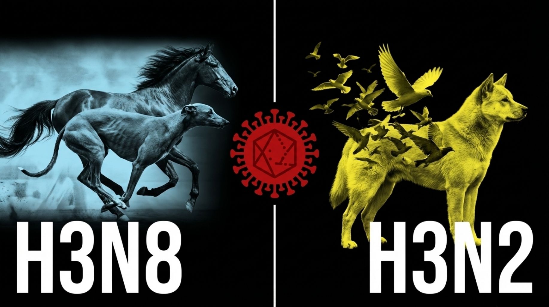 canine influenza is caused two specific viruses: H3N8 (originally from horses) and H3N2 (originally from birds)