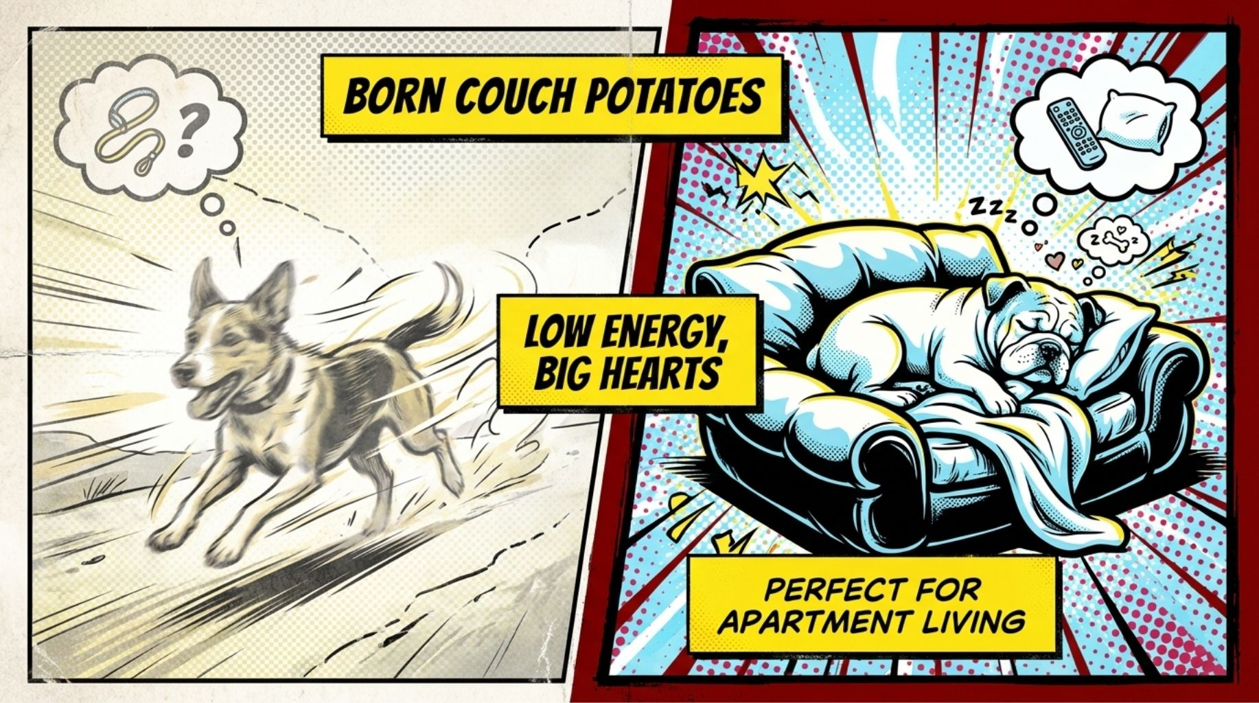 low energy dogs with big hearts