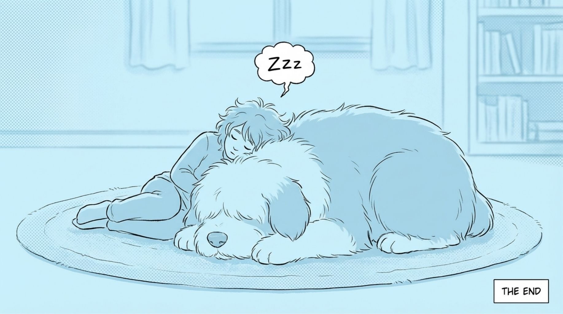 dog and his owner sleeping peacefully 