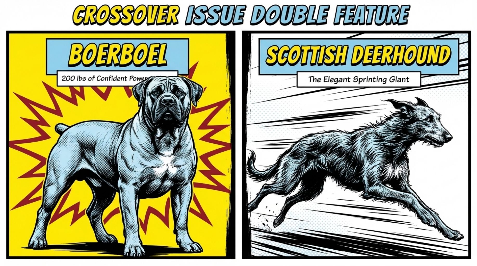 Boerboel and scottish deerhound