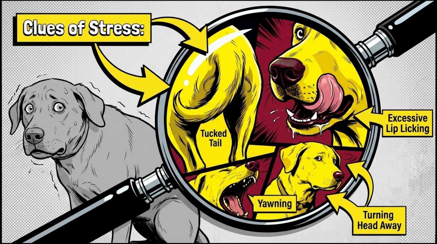 clues of stress in the giant dog breeds