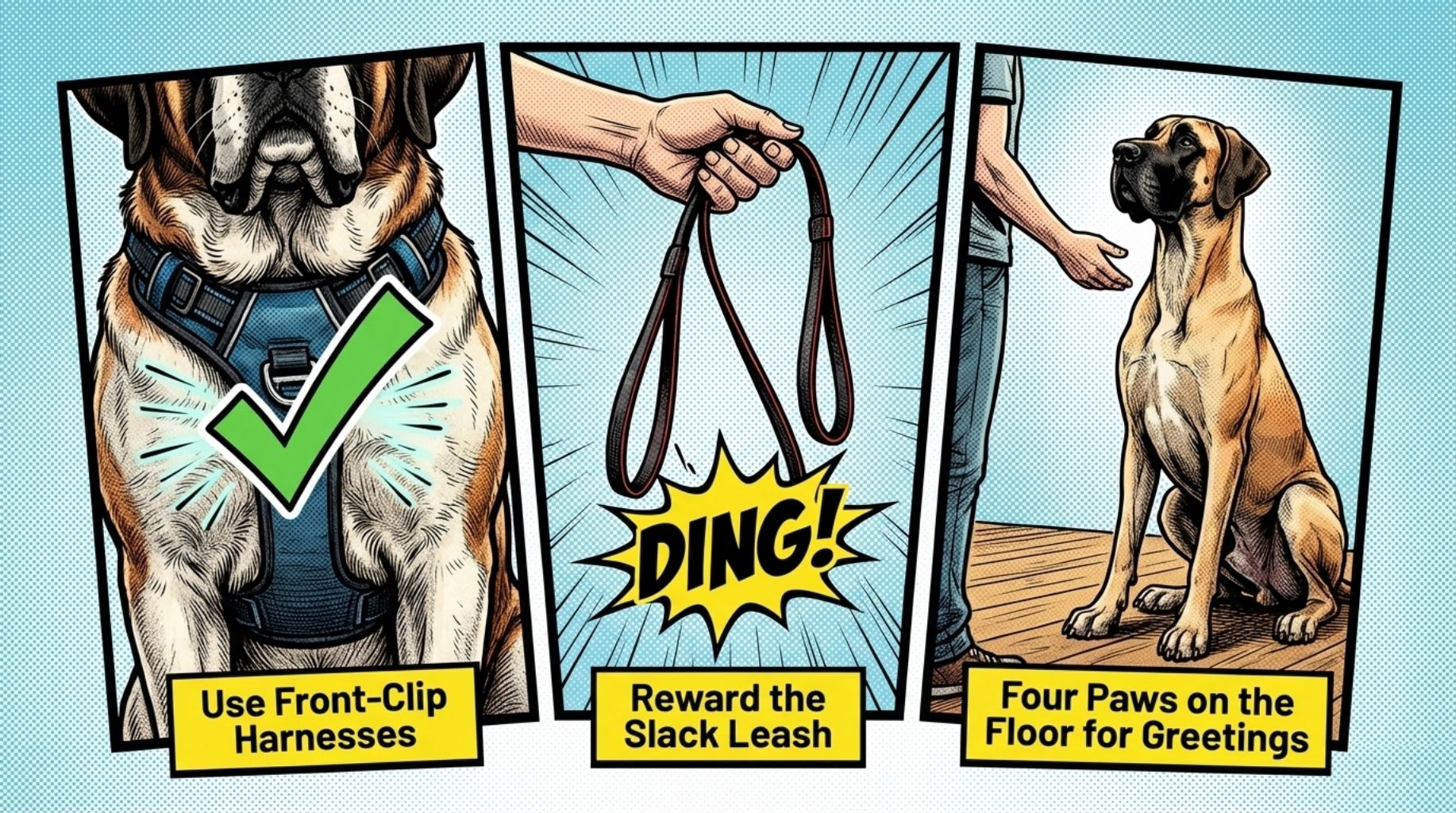 Train your giant dog breeds to walk on a leash