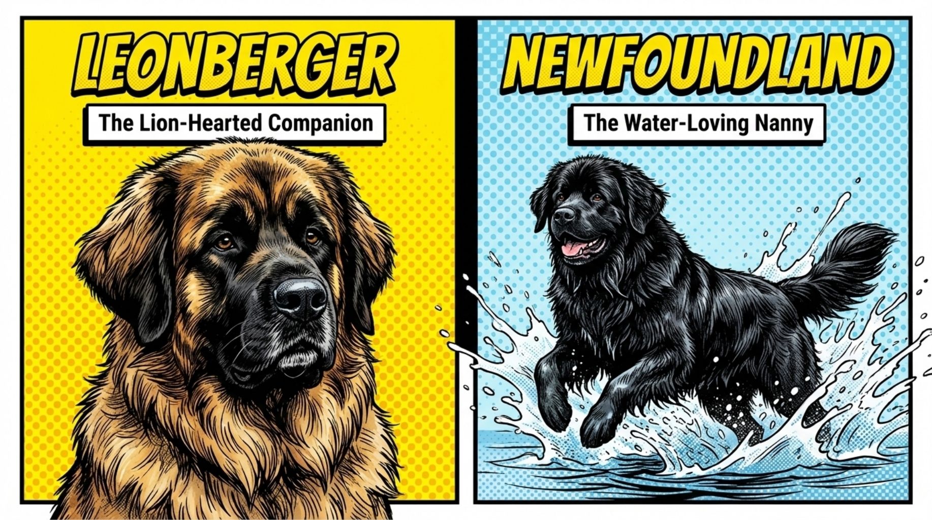 Newfoundland dog and Leonberger dog