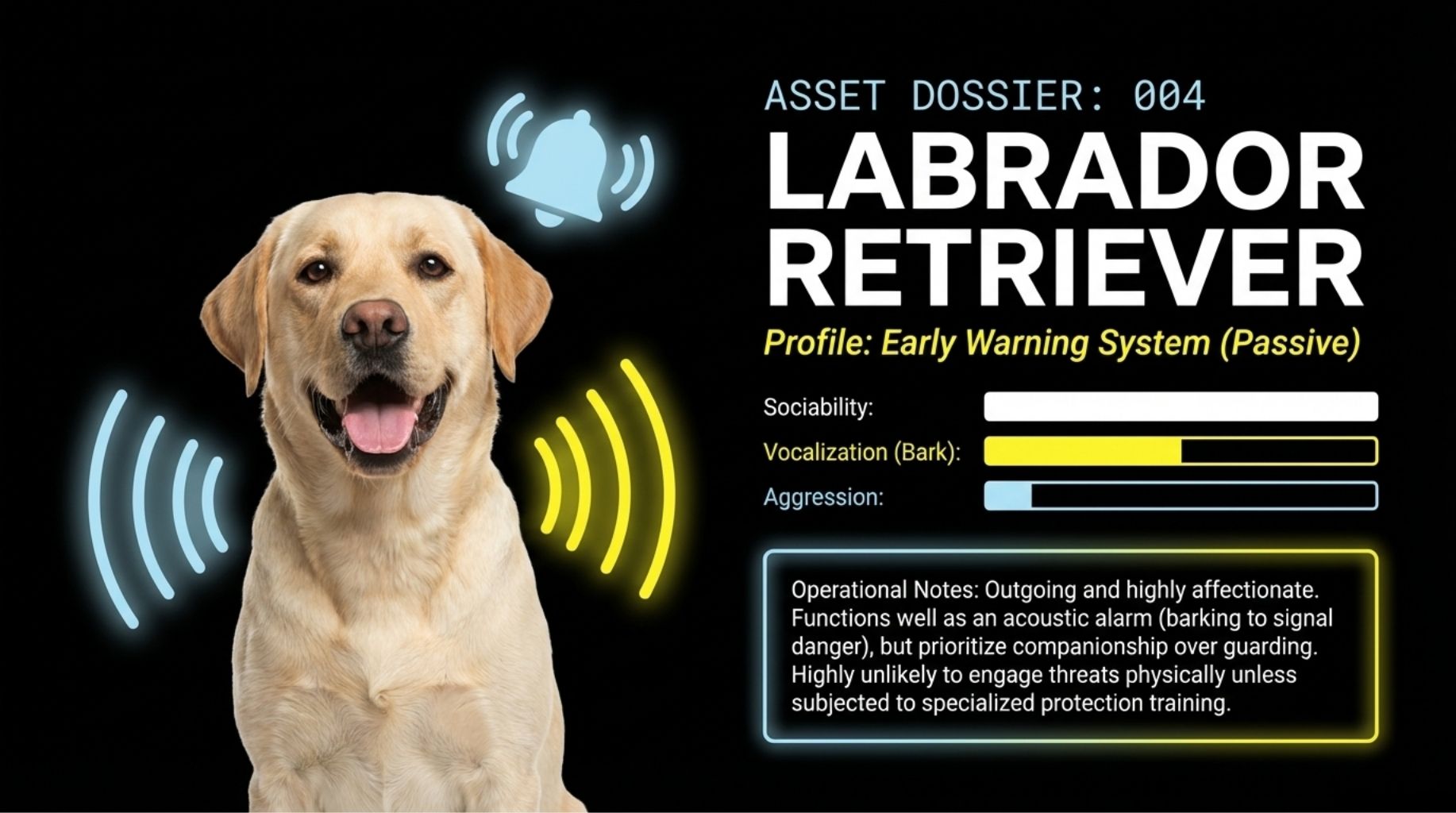 Labrador retriever as Guard dog