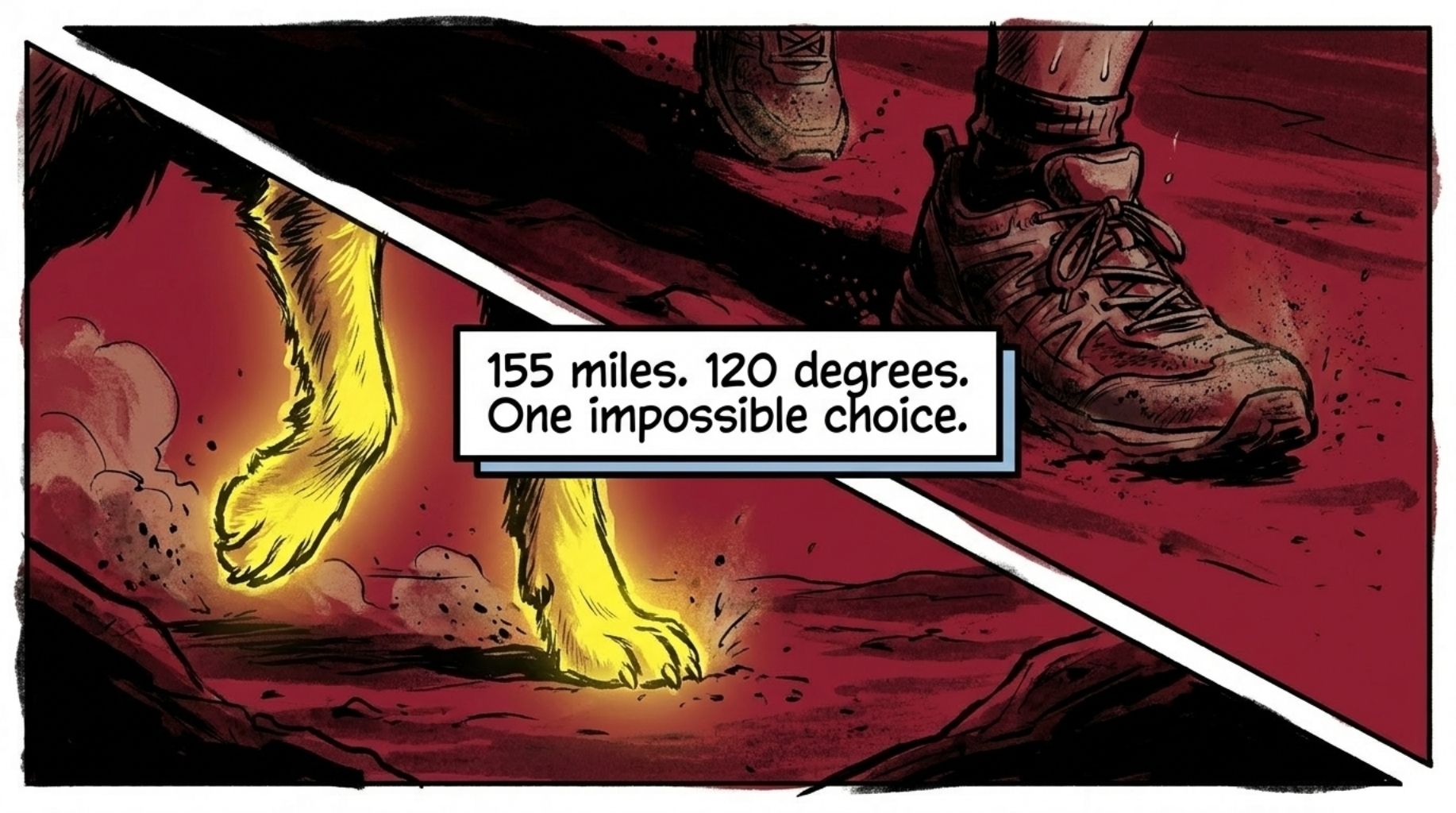 dog and man run together for 77 miles in the desert