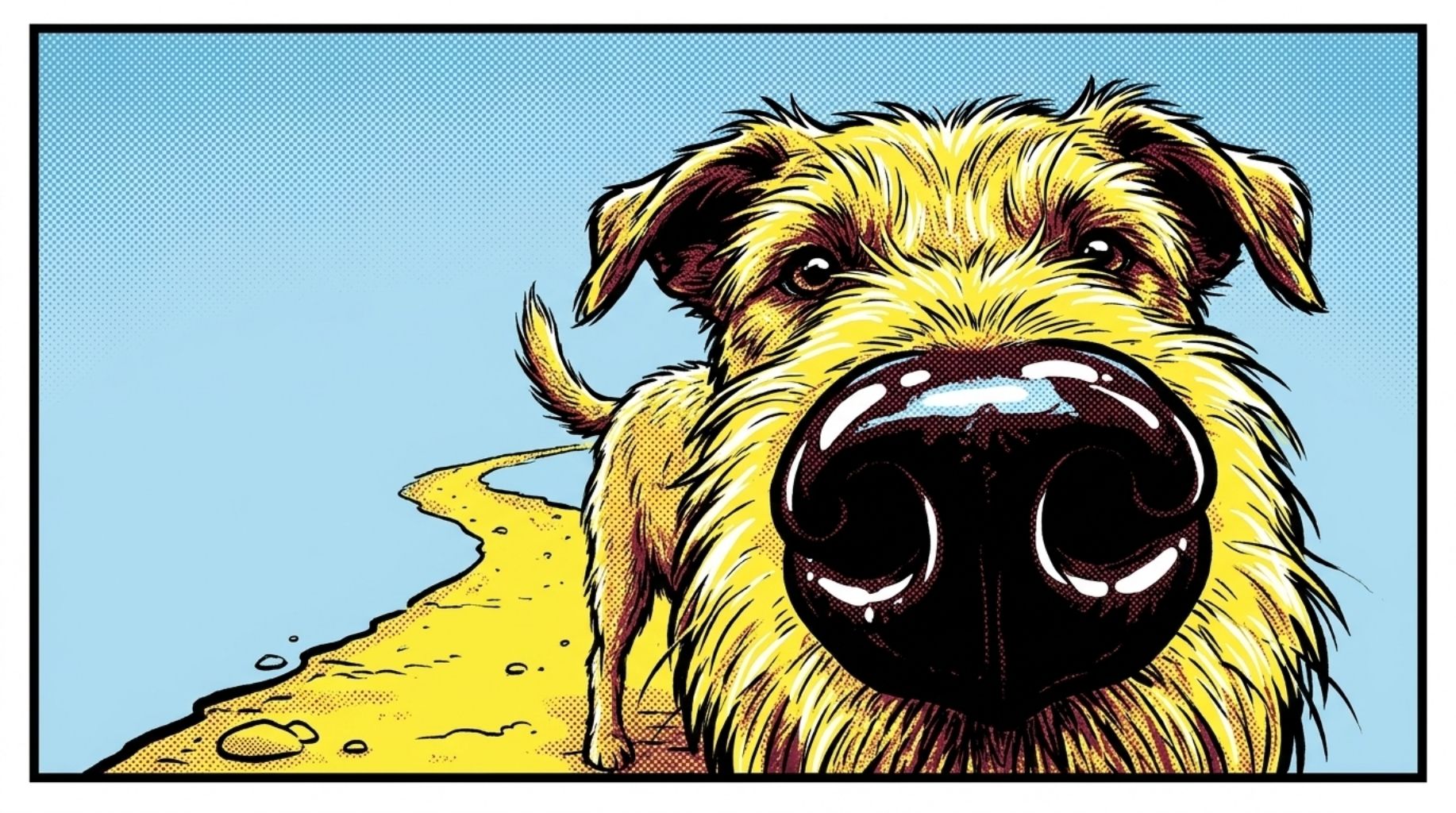 cute dog's nose in focus