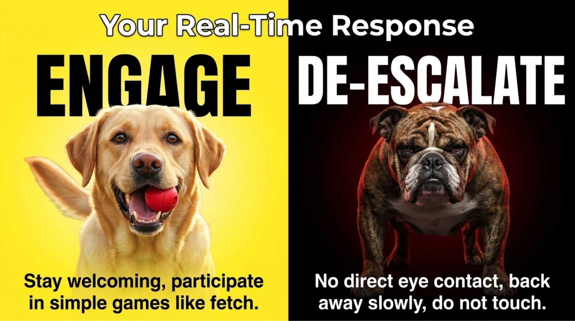 real time response its most important when you dont know if dogs play or fight
