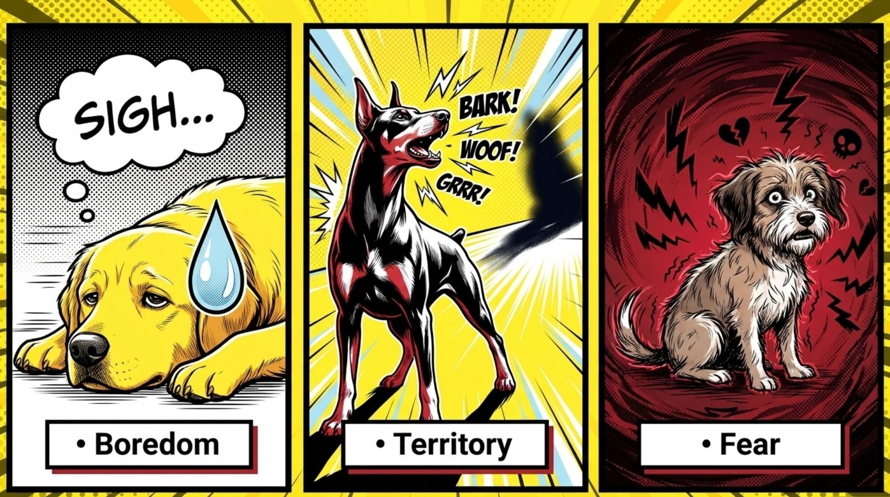 reasons why dogs bark at nothing