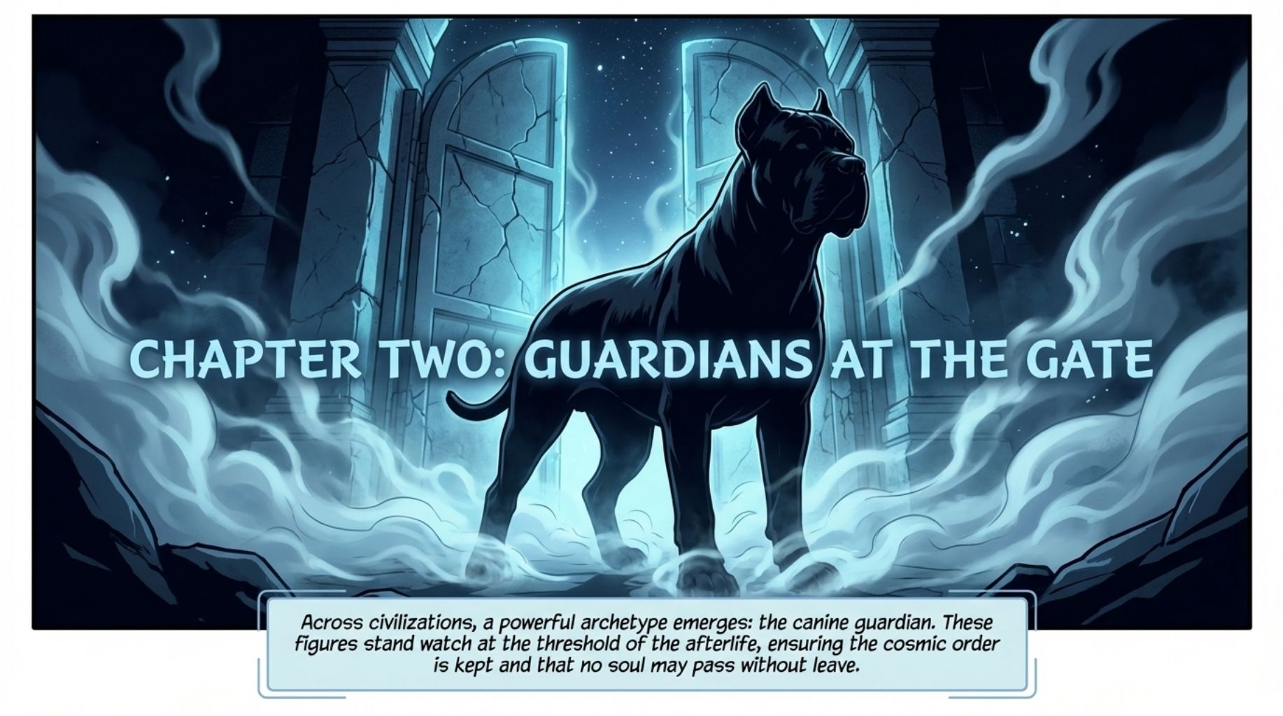 guardian dogs at the gate of underworld