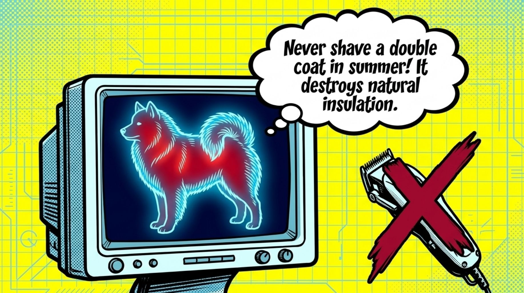 never shave your dogs with double coat
