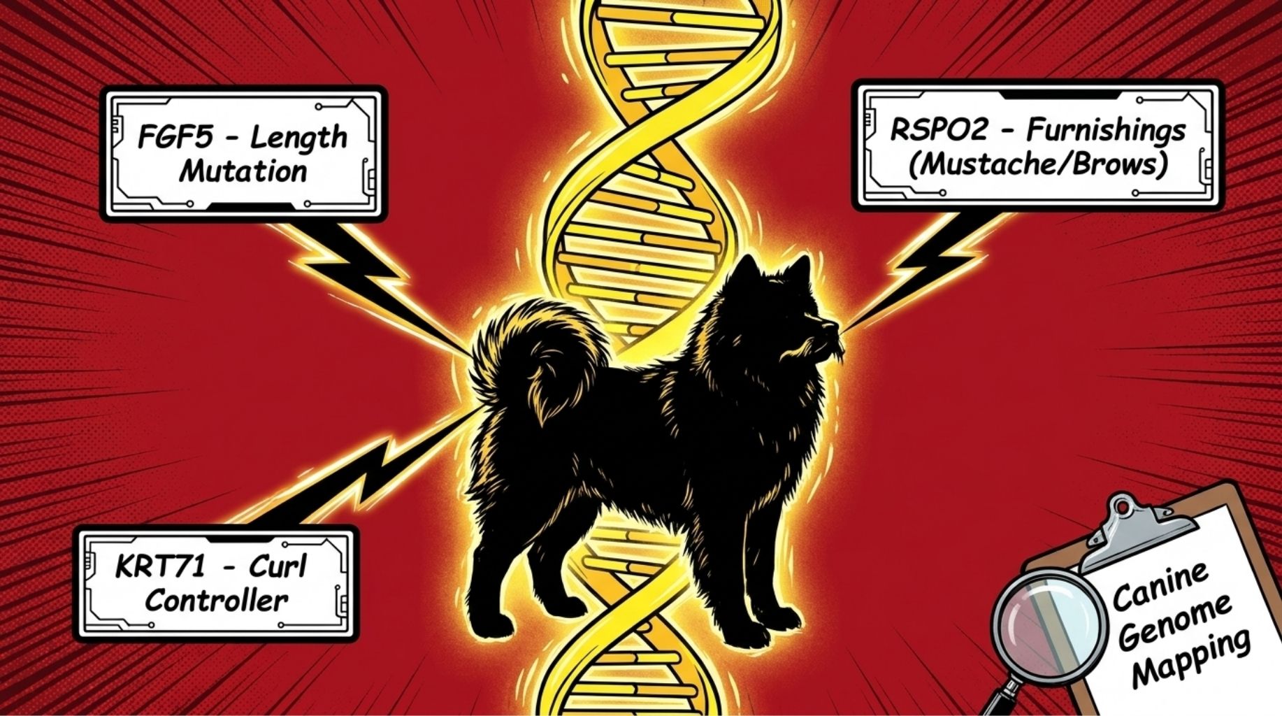 the genes that tells about the dog's coat