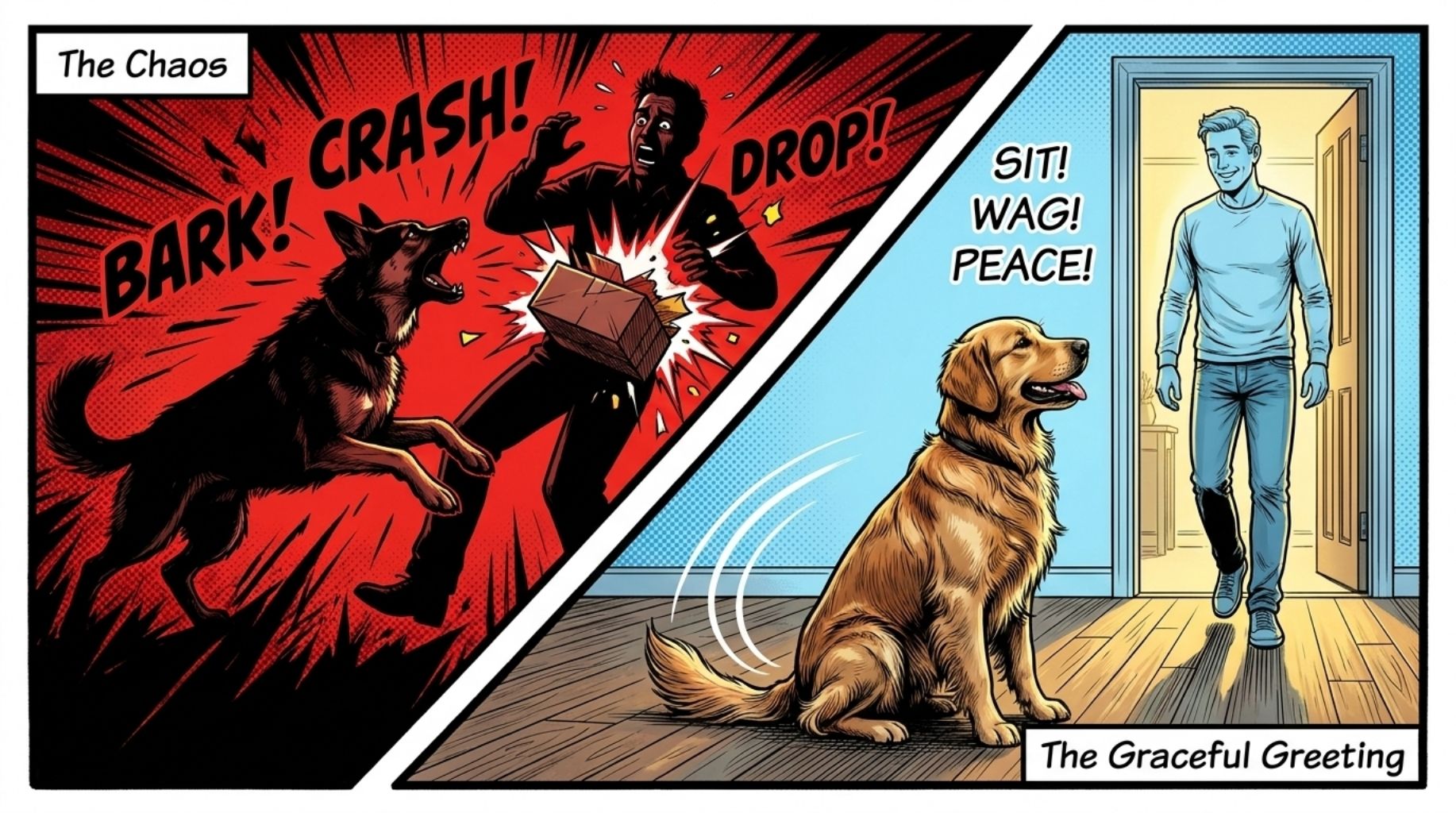 dog chaos versus calm dog