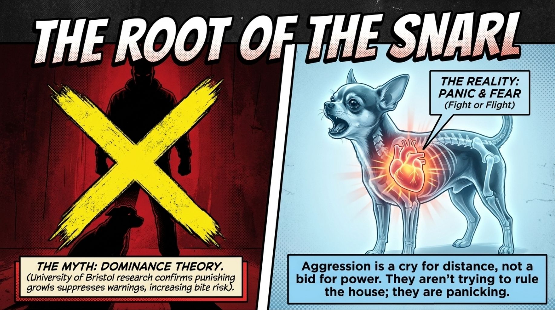 the root of the dog Aggression is always fear