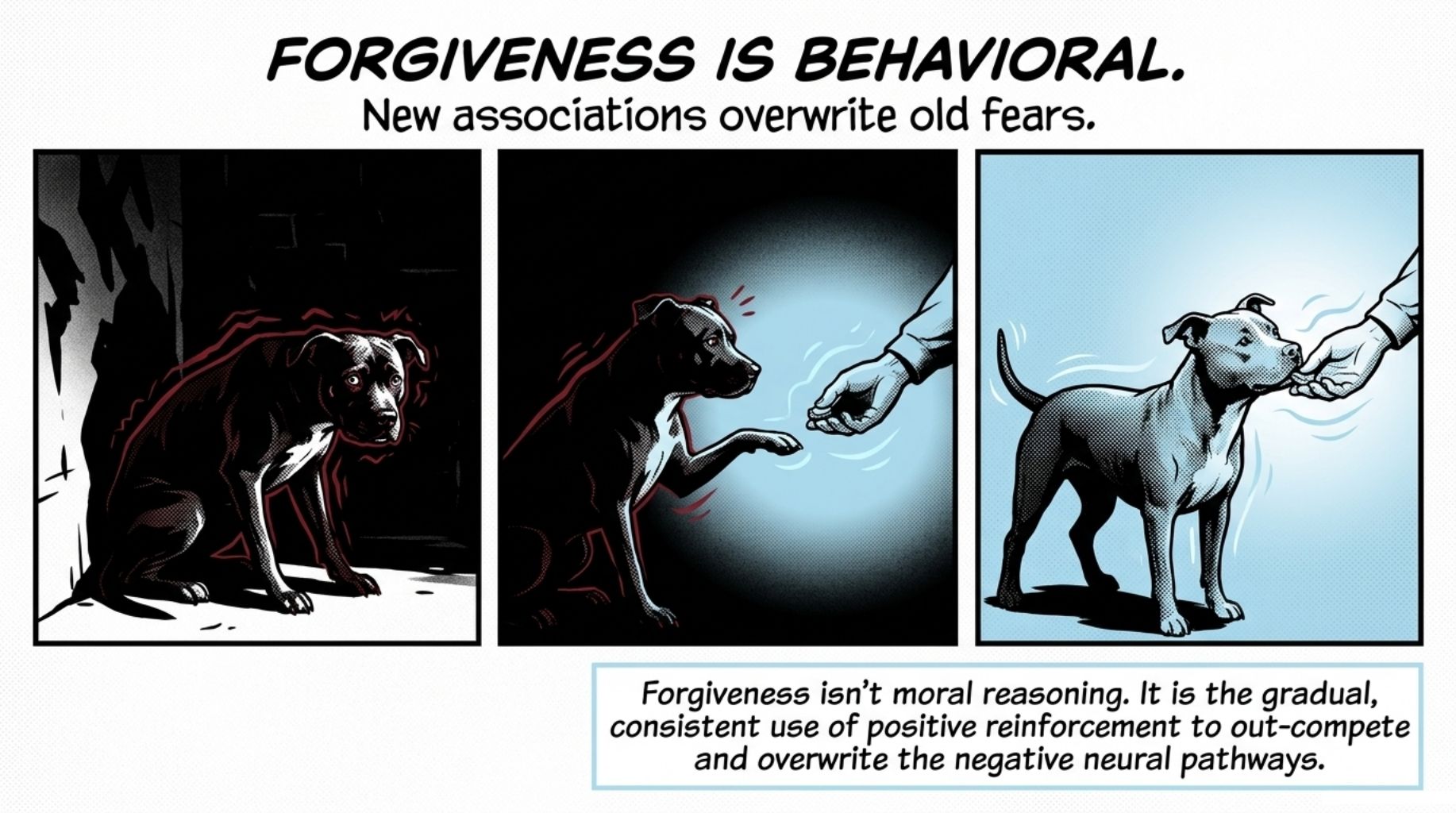 new associations overwrite old fears in dogs