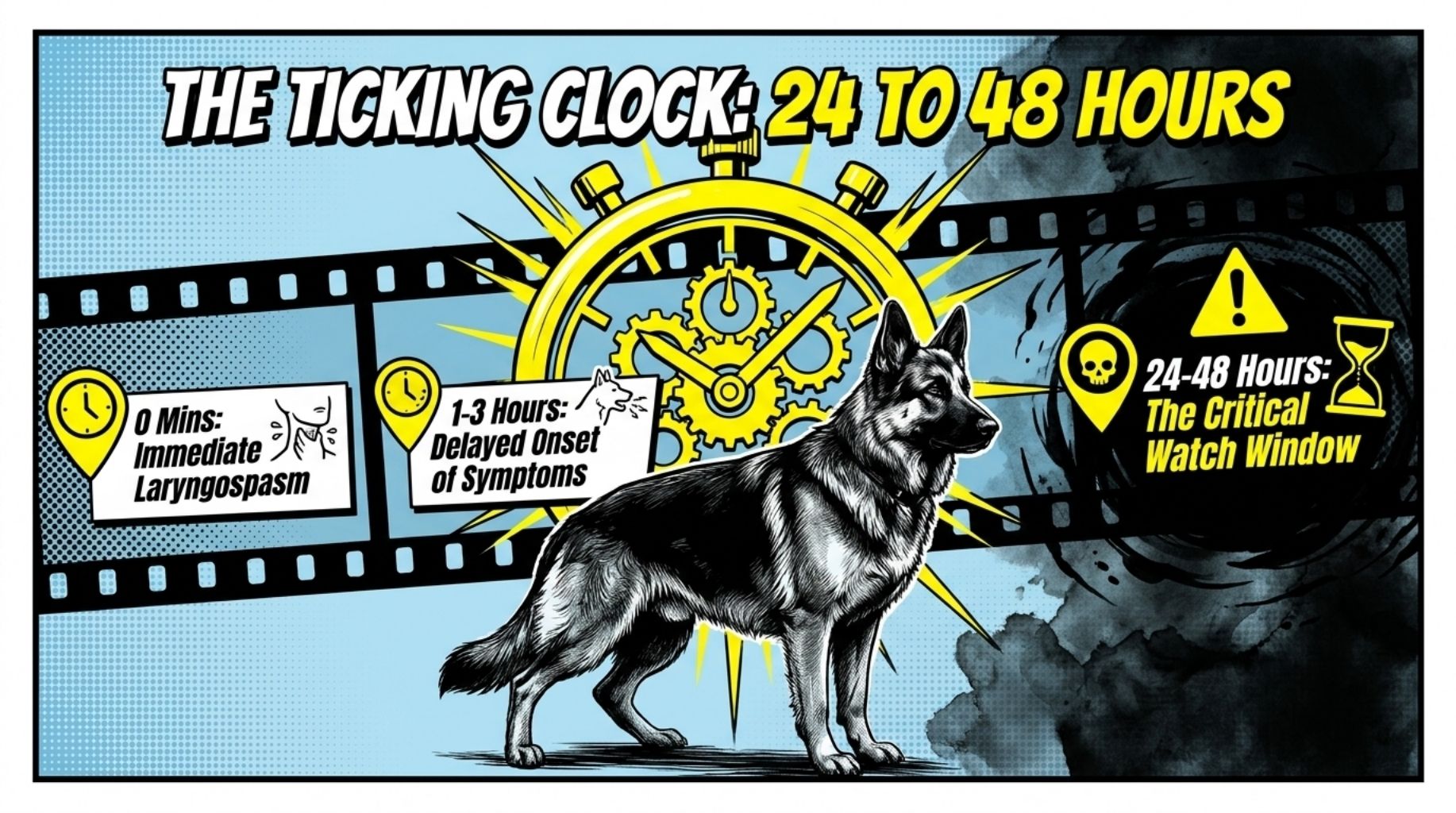 the symptoms can be delayed from 24 to 48 hours, closely monitor your dog after every swimming or playing of your dog in water
