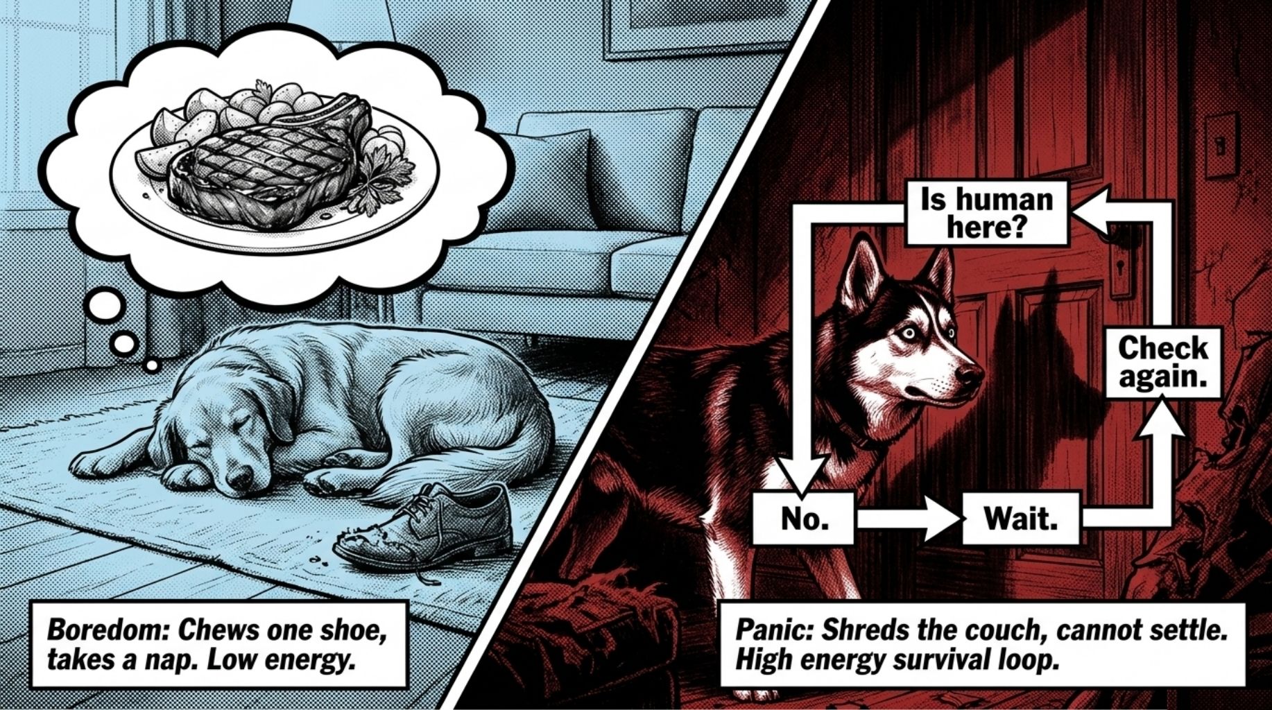 what your dog thinks when you leave the house