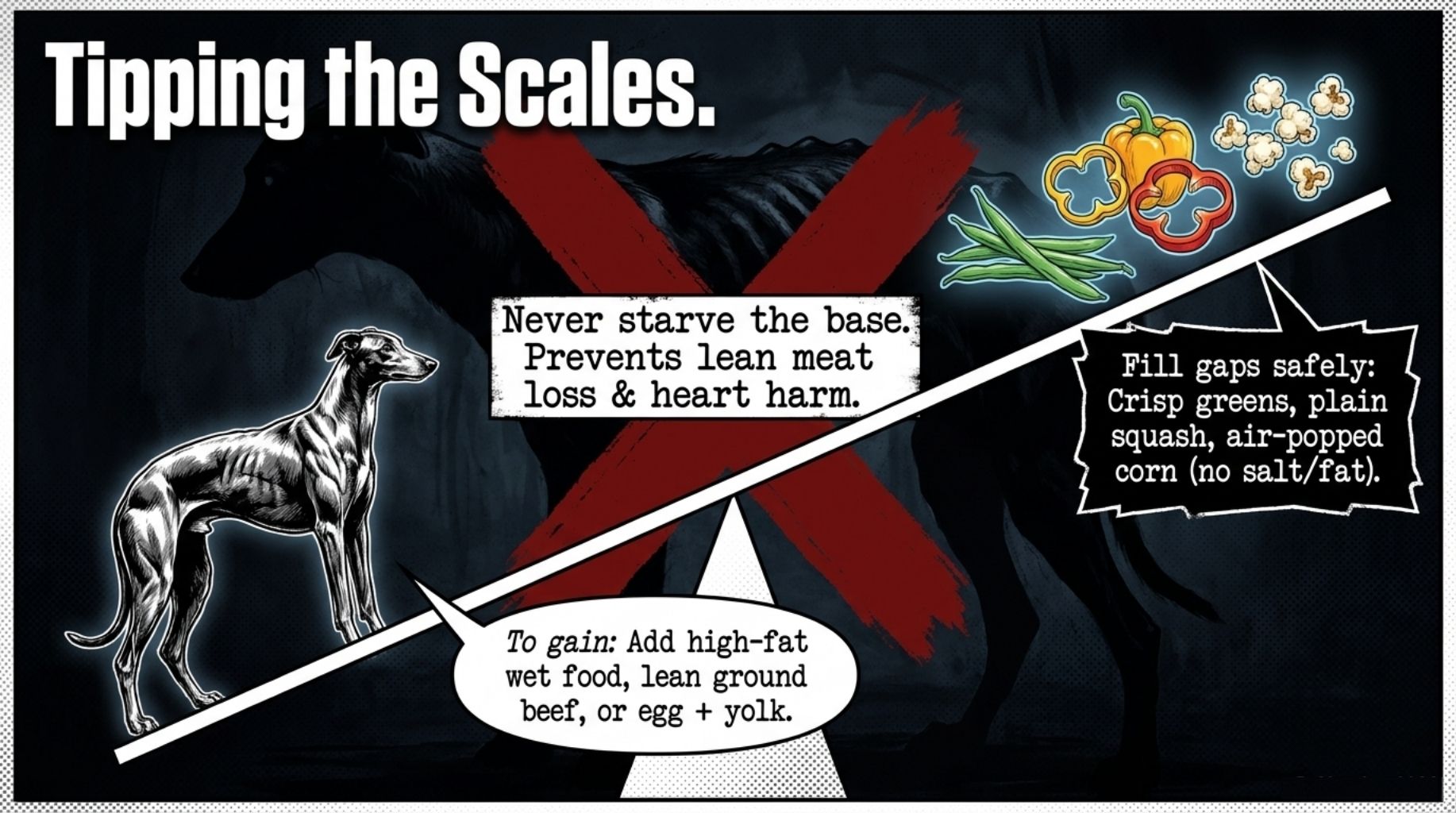 dog tipping the scales